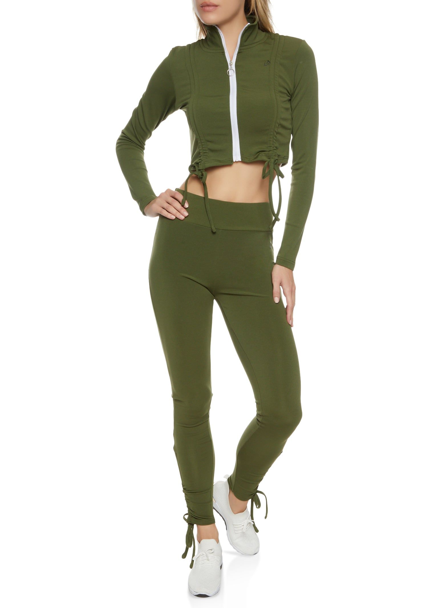Ruched Drawstring Cropped Track Jacket sold by Rainbow product image thumbnail 2