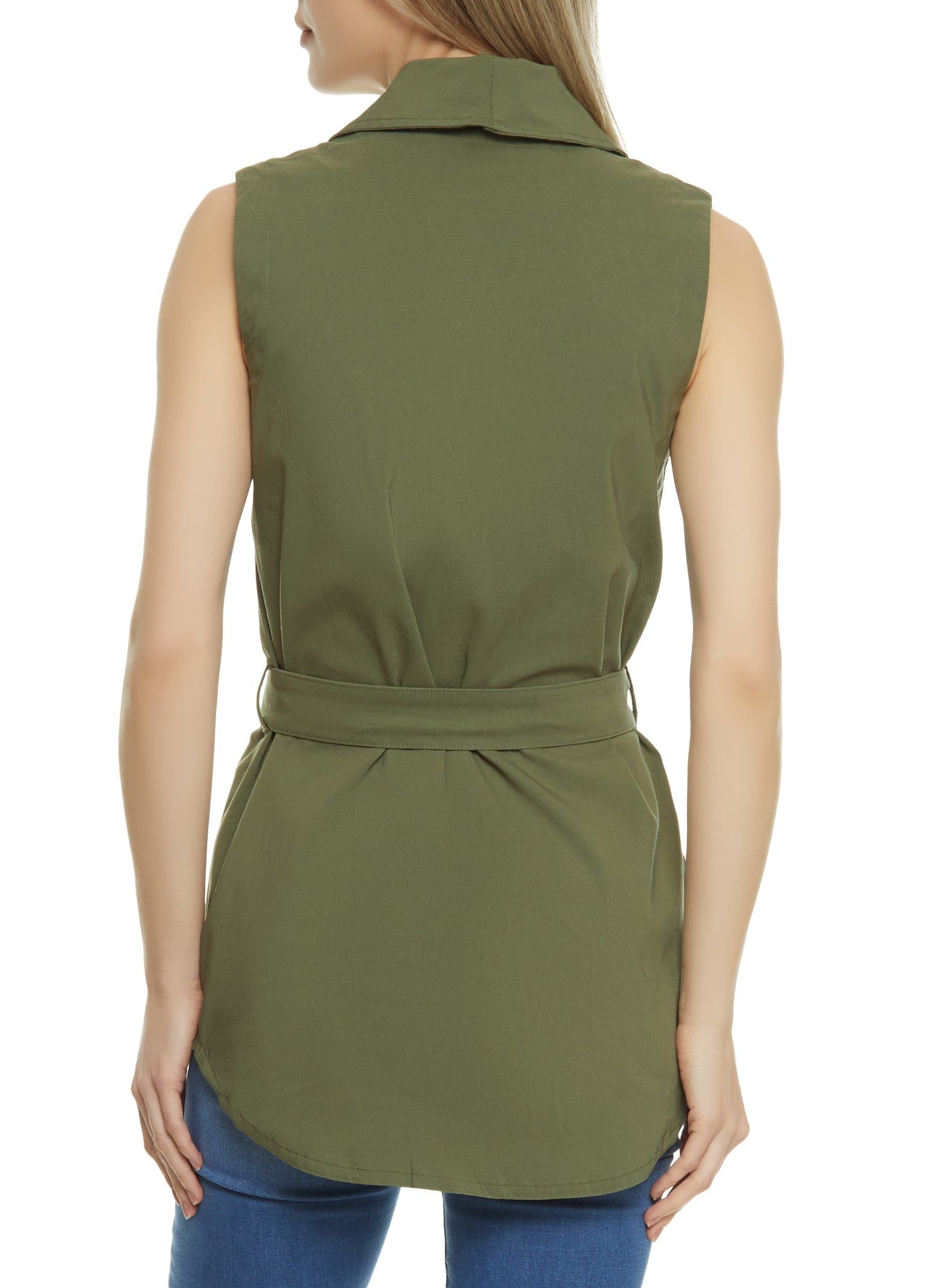 Sleeveless Tie Waist Belted Blazer sold by Rainbow product image thumbnail 2