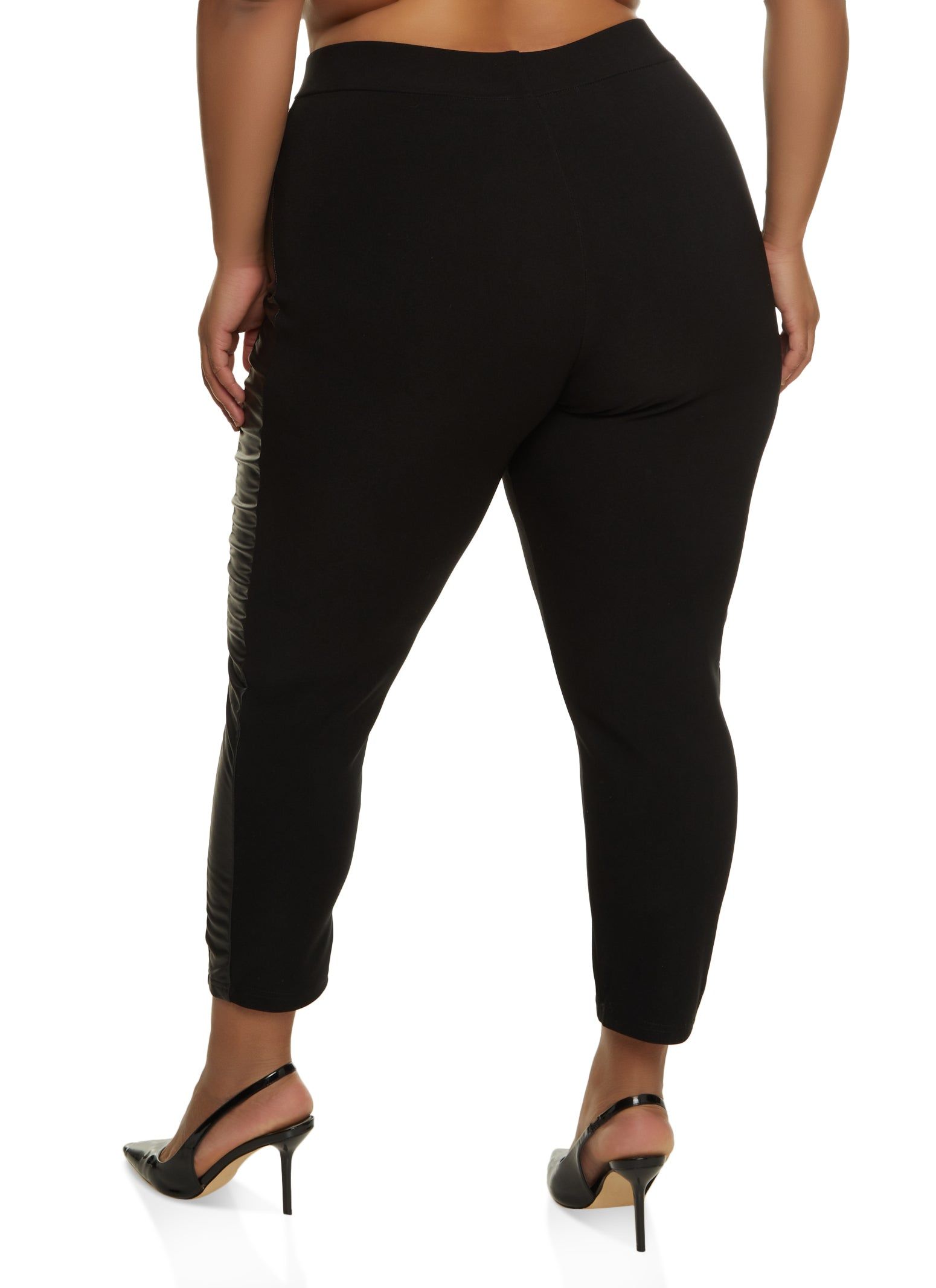 Plus Size Faux Leather Detail Scuba Pants sold by Rainbow product image thumbnail 2