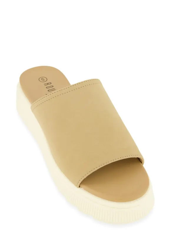 Round Toe Platform Slide Sandals sold by Rainbow