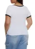 Plus Size Rib Knit Seamless Ringer Tee sold by Rainbow