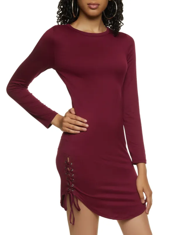 Lace Up Side Detail Midi Dress sold by Rainbow
