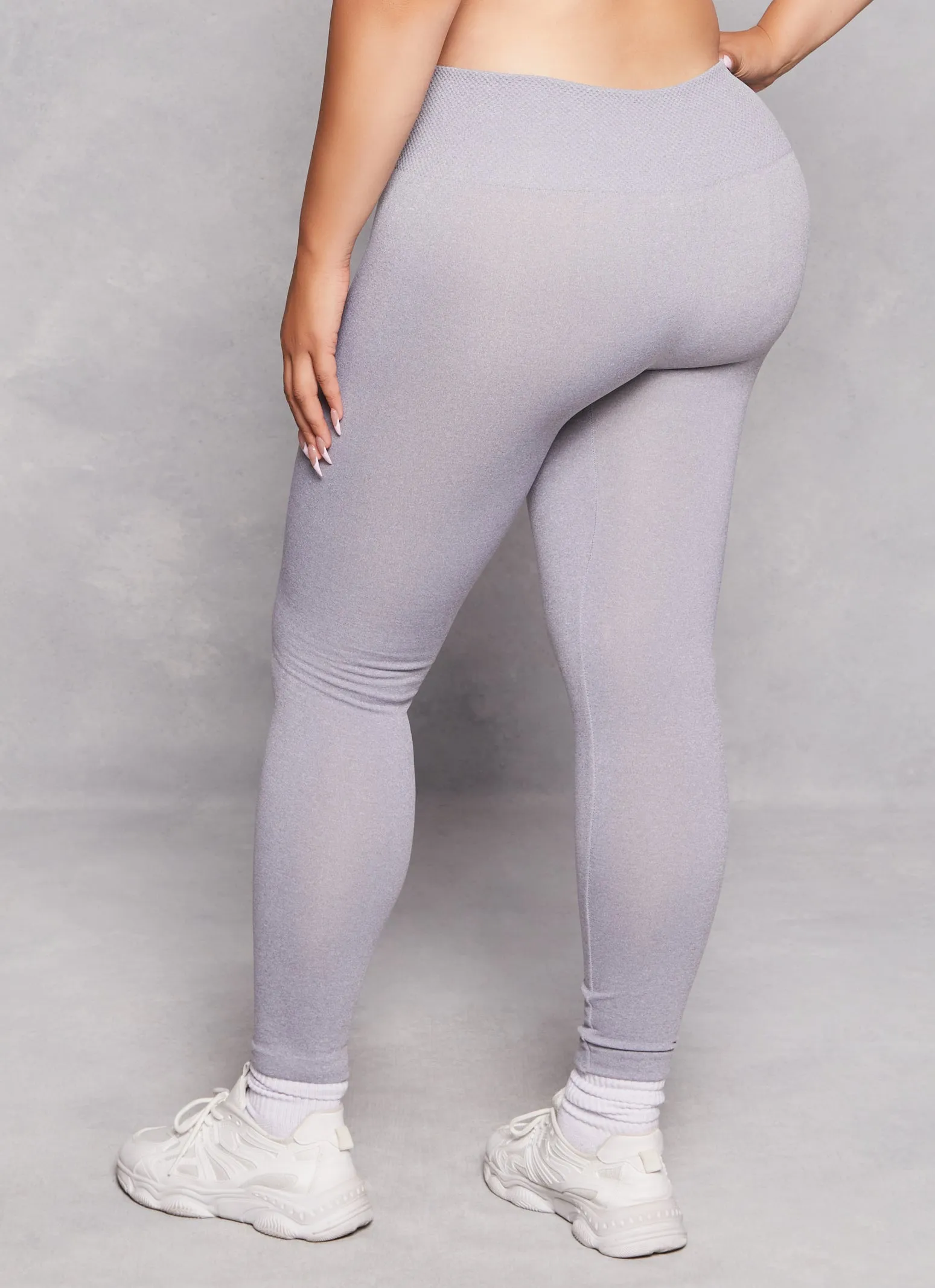 Plus Size Fleece Textured Waistband Leggings sold by Rainbow product image thumbnail 3