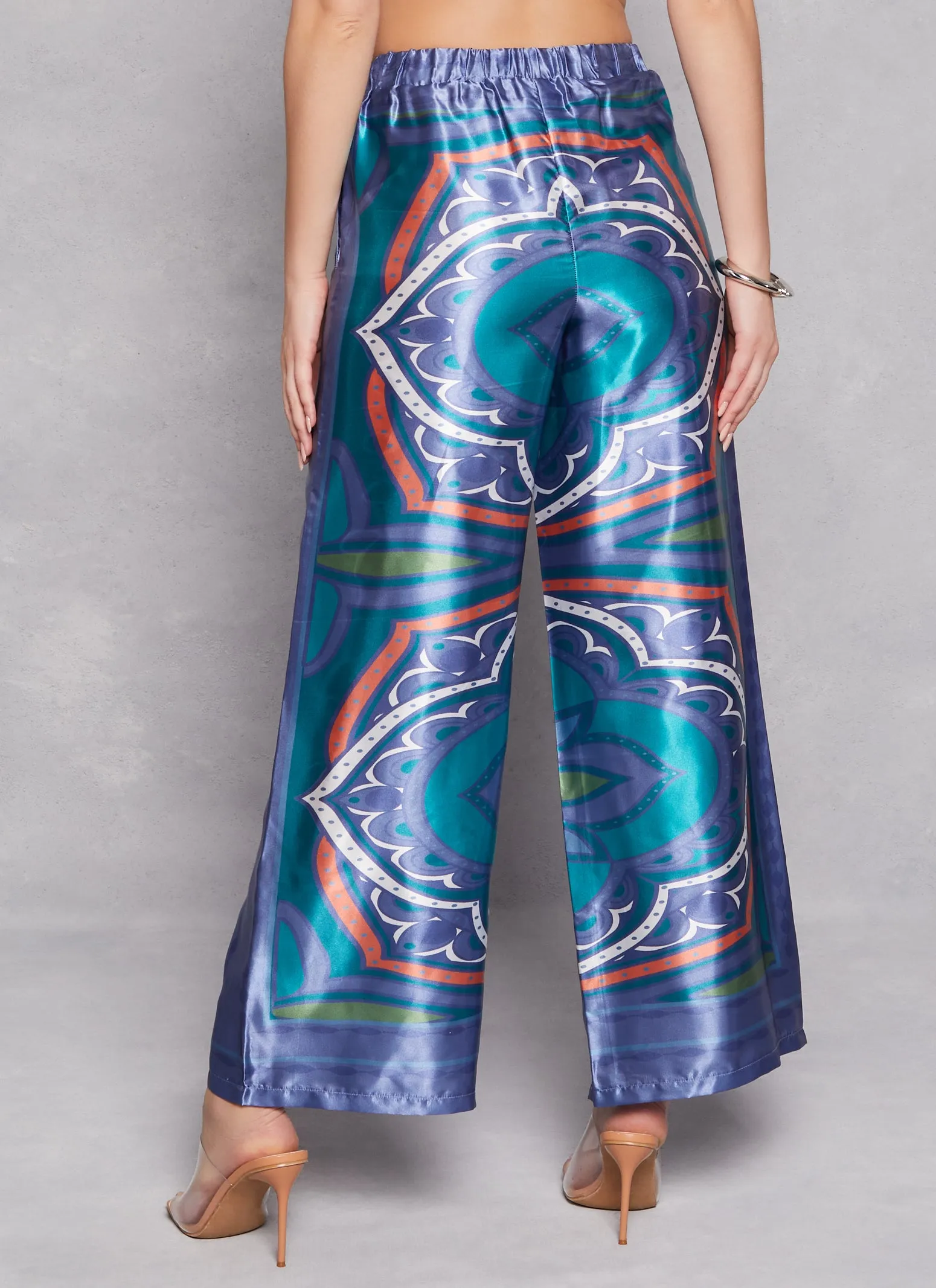 Satin Border Printed Wide Leg Pants sold by Rainbow product image thumbnail 3