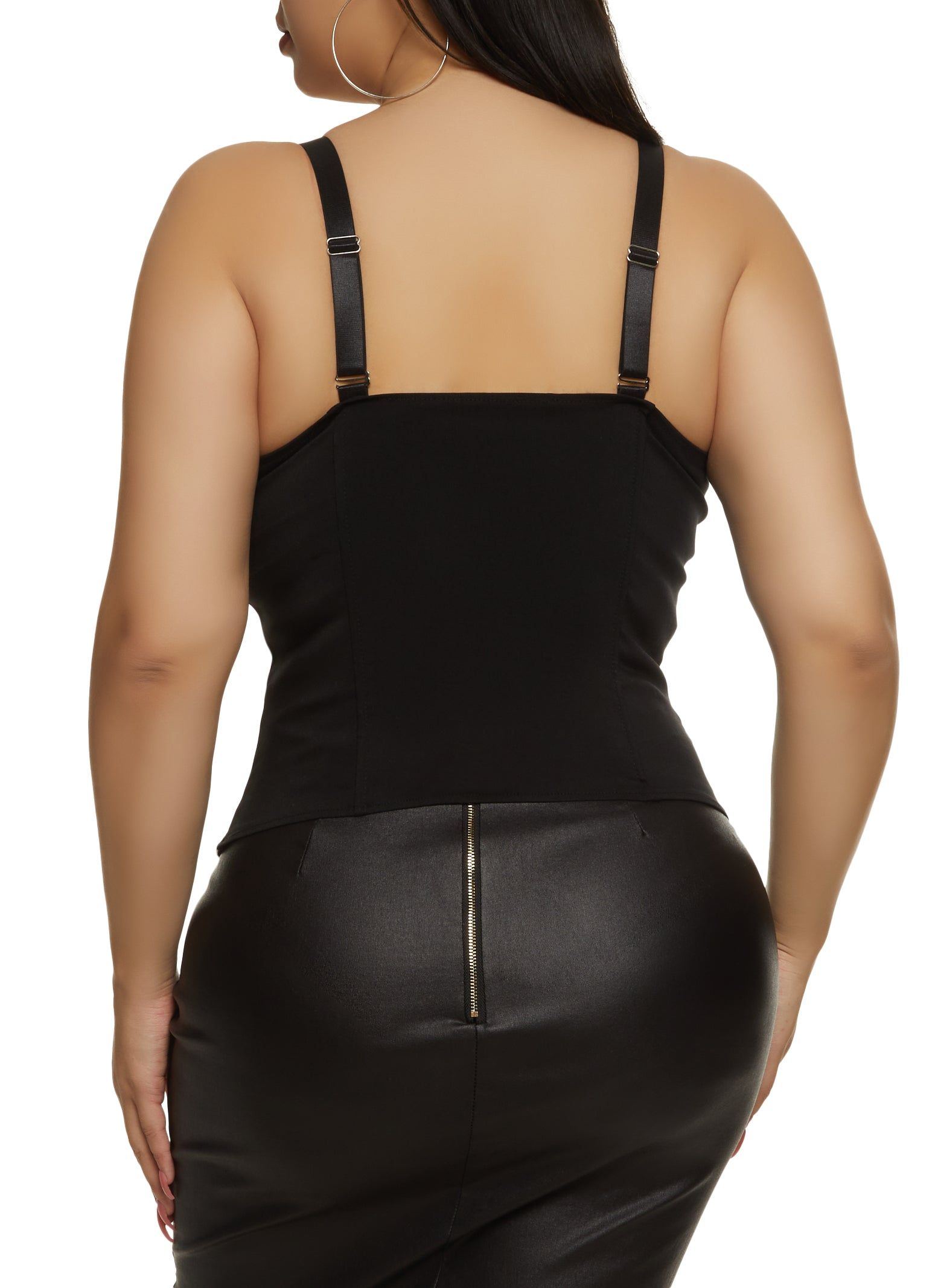 Plus Size Studded Sweetheart Zip Front Bustier Top sold by Rainbow product image thumbnail 3