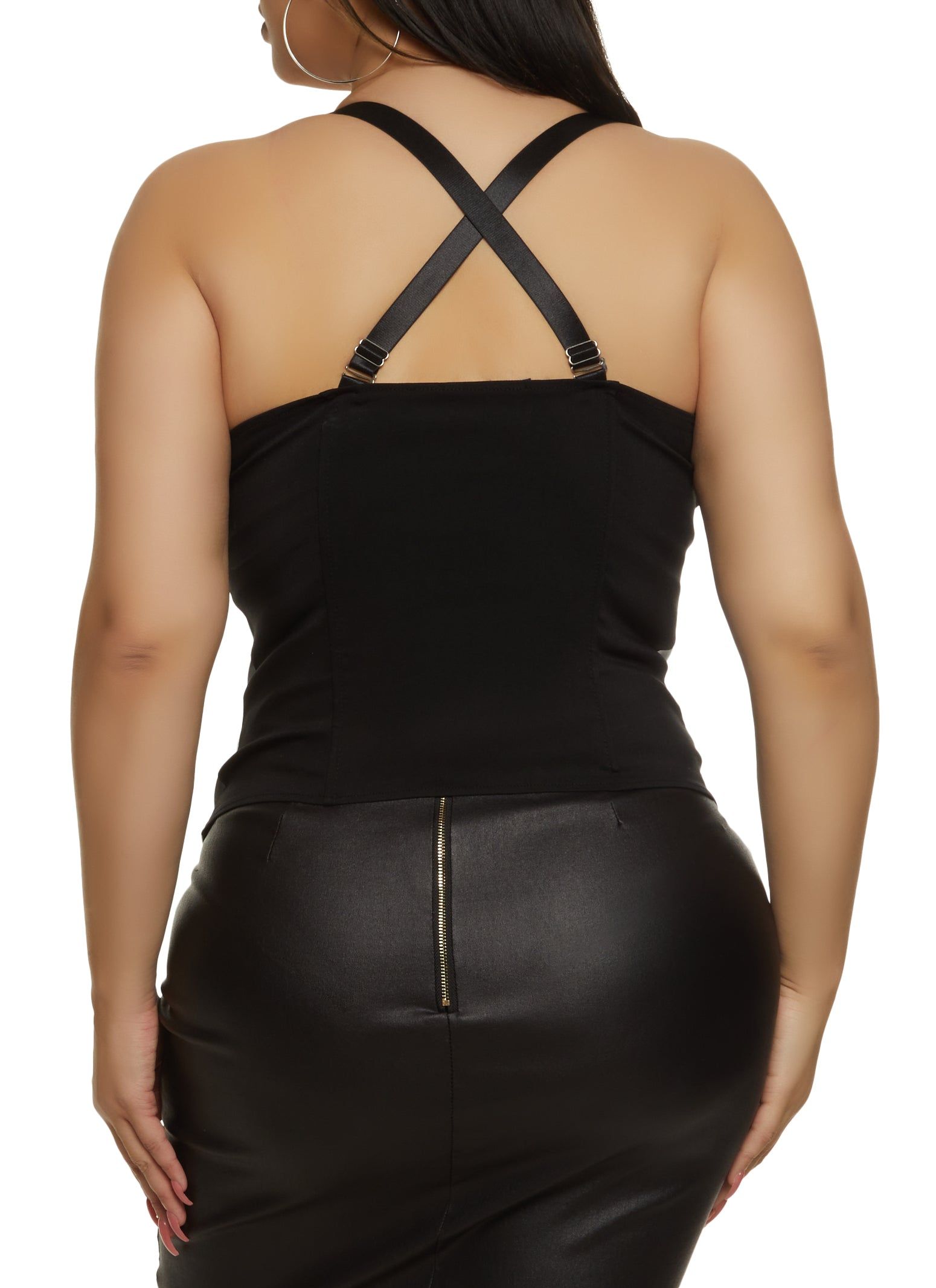 Plus Size Studded Sweetheart Zip Front Bustier Top sold by Rainbow product image thumbnail 5