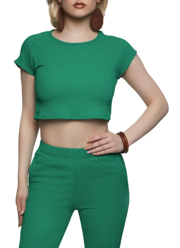 Textured Crop Top sold by Rainbow