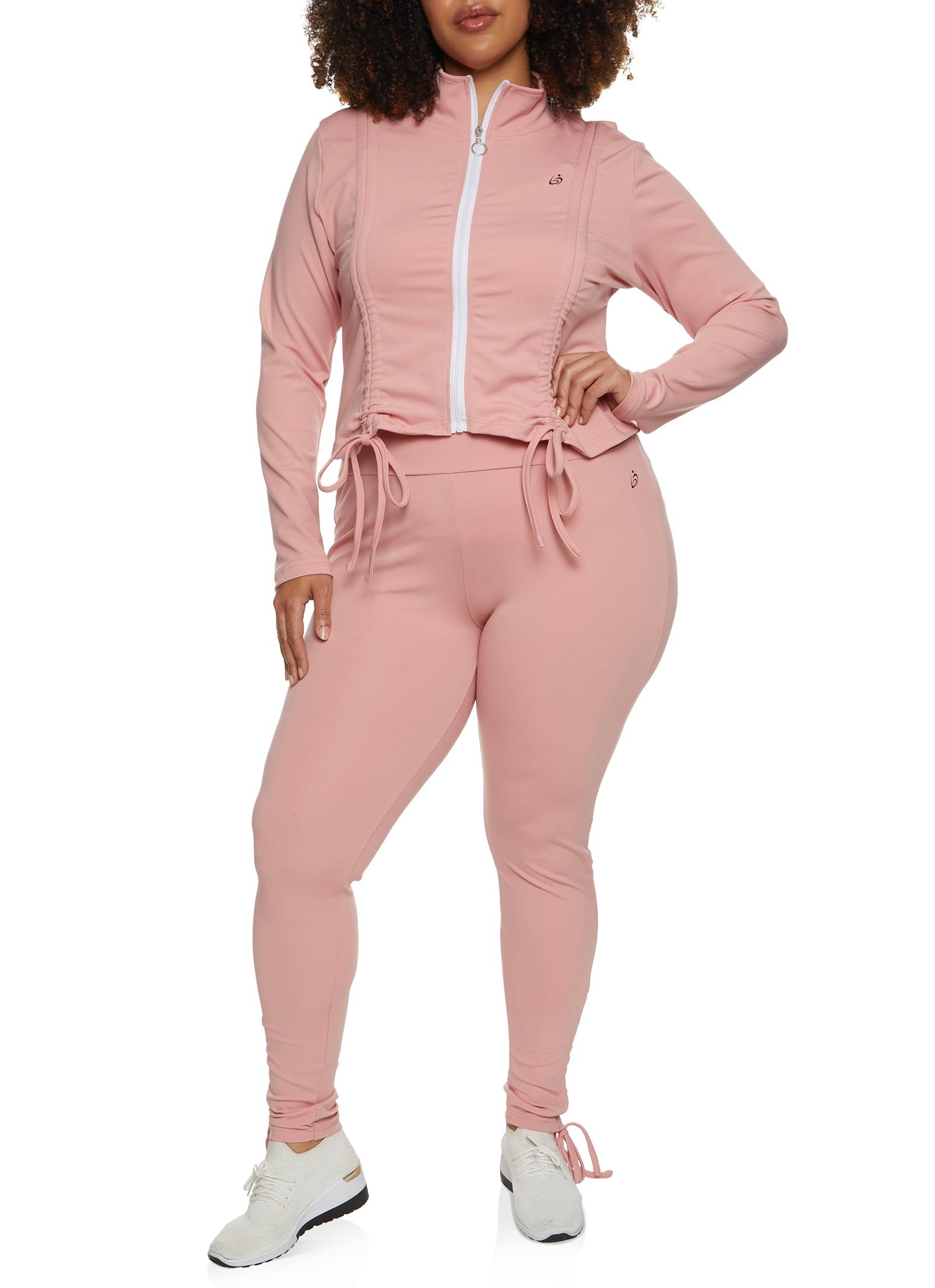 Plus Size Ruched Cropped Track Jacket sold by Rainbow product image thumbnail 2