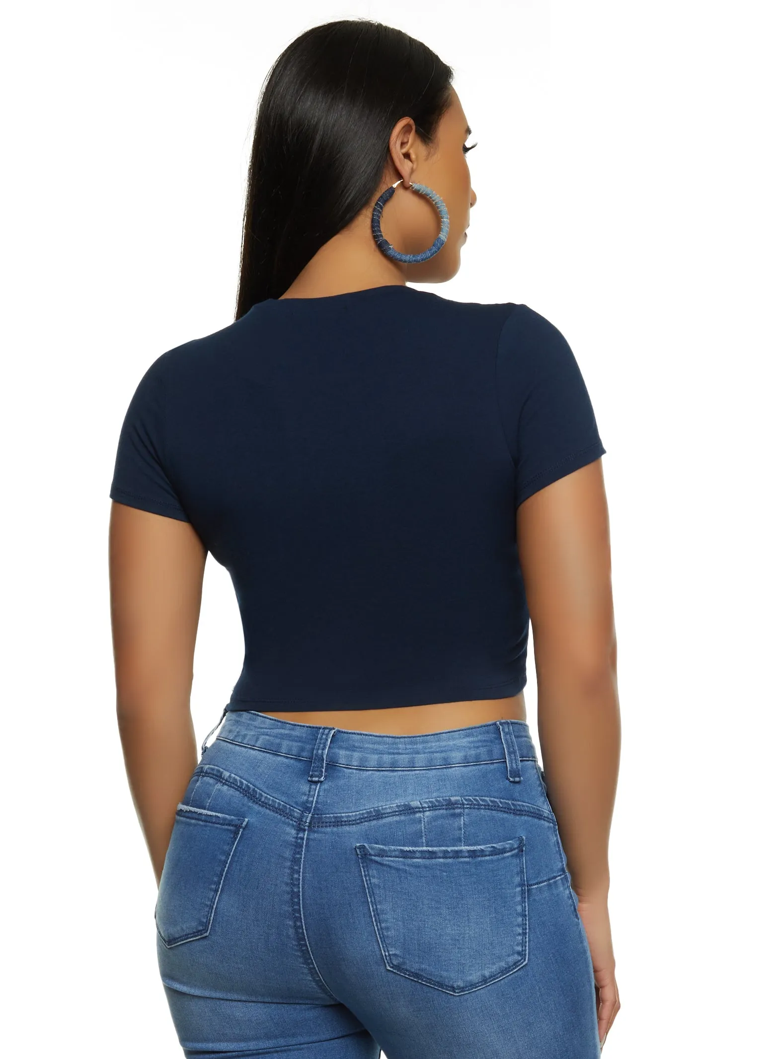 Basic Crew Neck Cropped Tee sold by Rainbow product image thumbnail 2