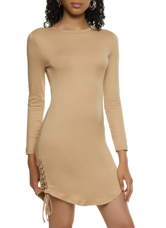 Lace Up Side Detail Midi Dress sold by Rainbow