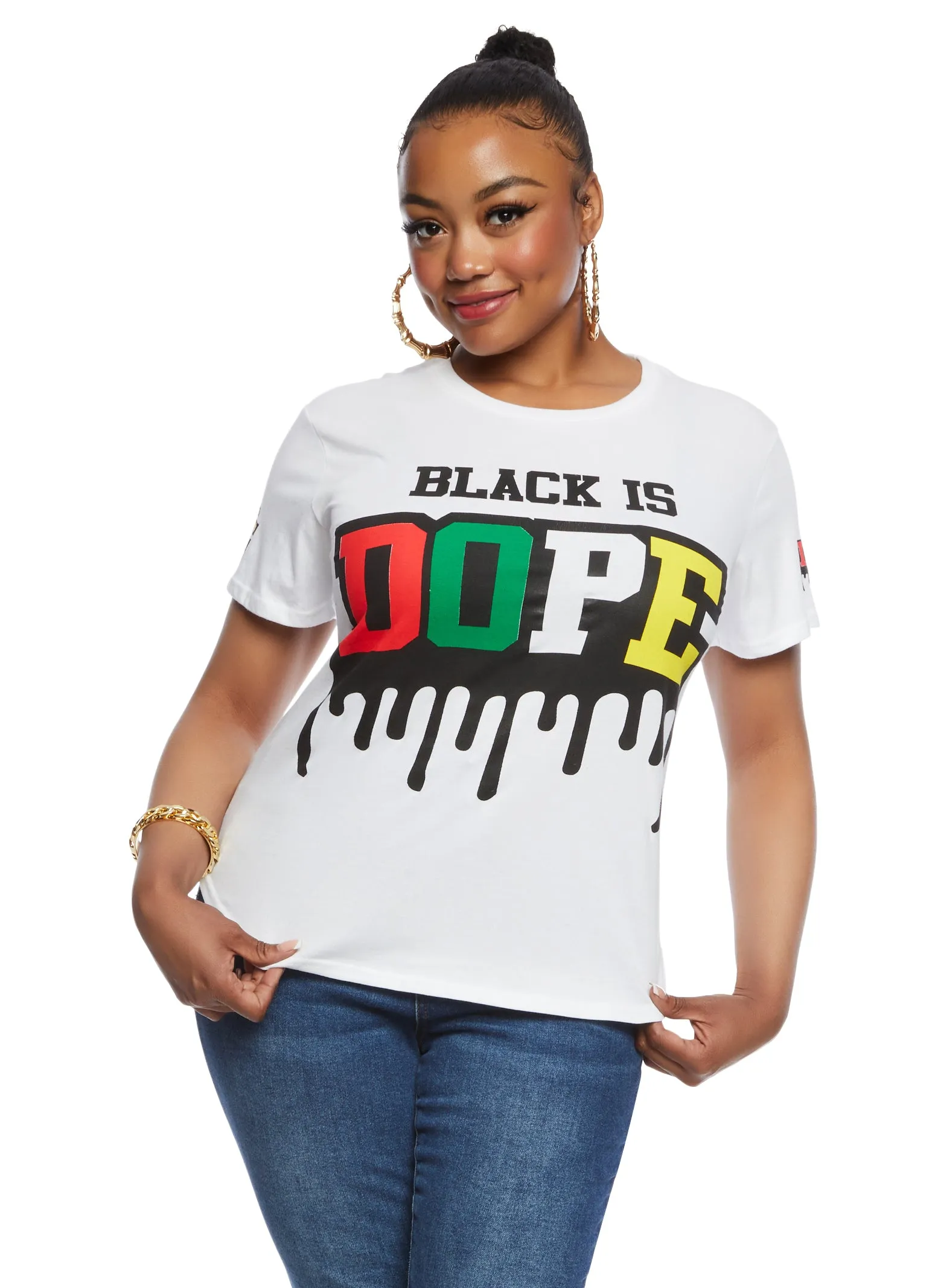 Plus Size Black Is Dope High Low Tee sold by Rainbow product image thumbnail 2