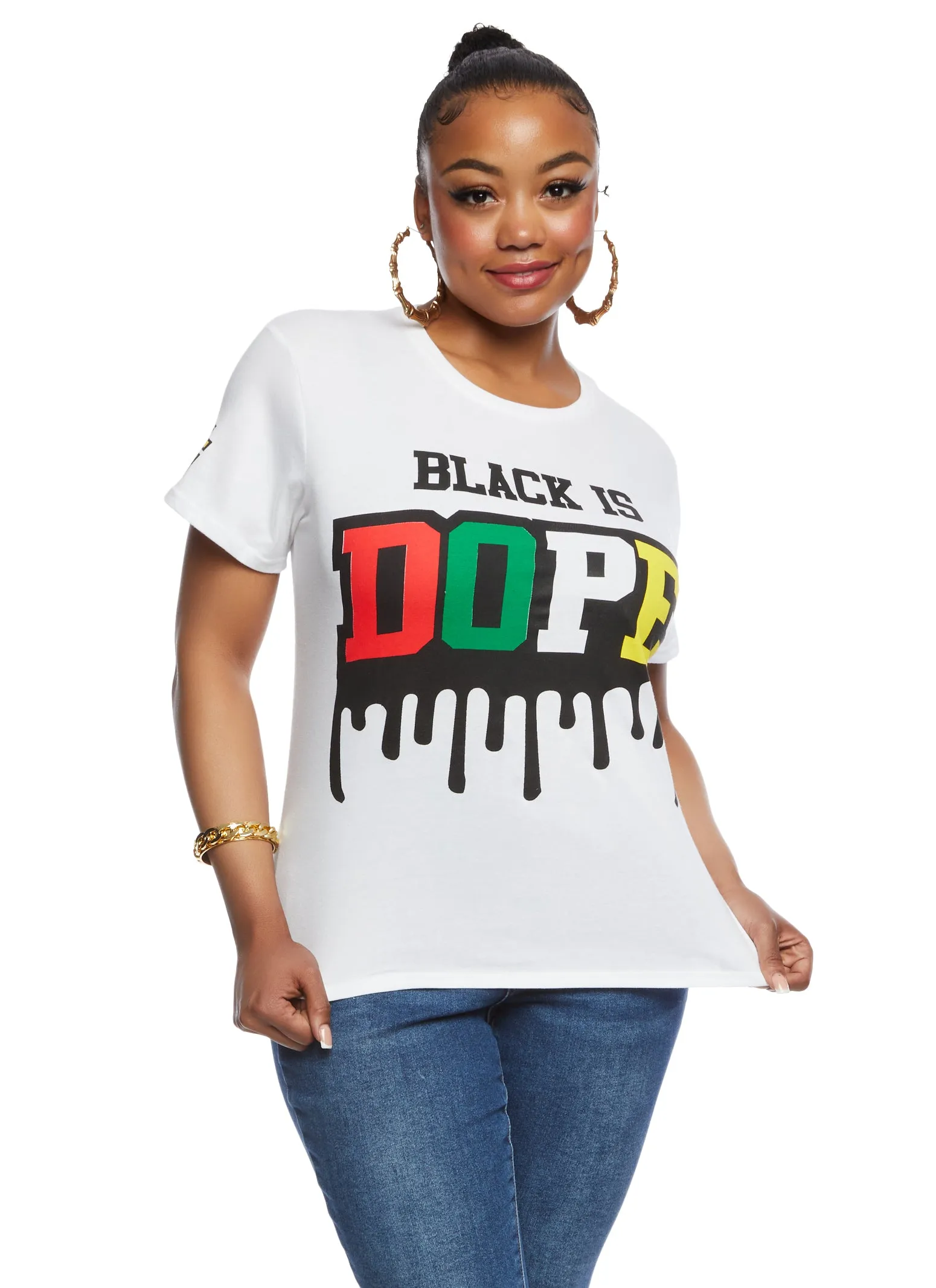 Plus Size Black Is Dope High Low Tee sold by Rainbow