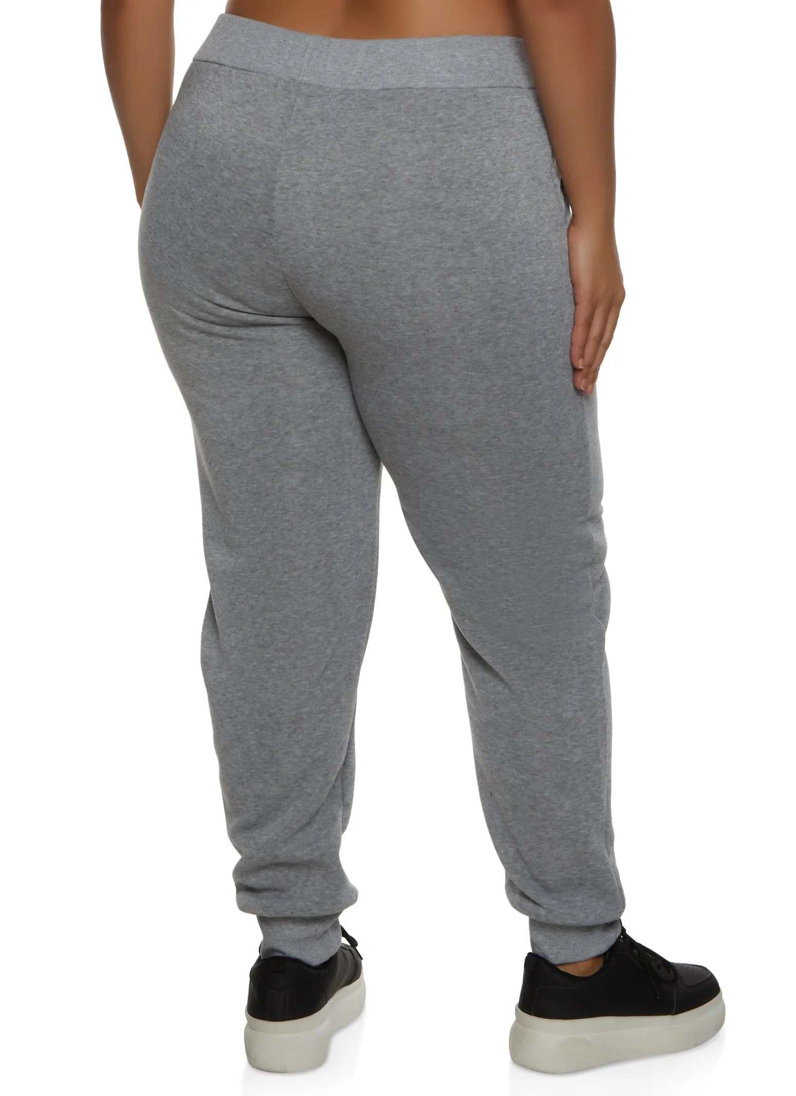 Plus Size Fleece High Waist Drawstring Joggers sold by Rainbow product image thumbnail 2