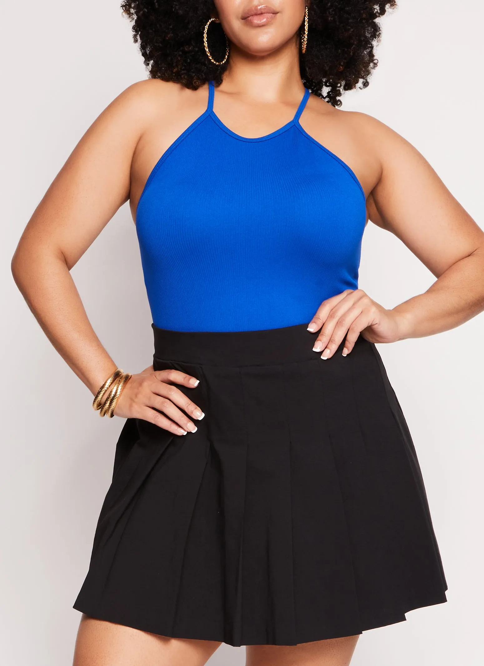 Plus Size Seamless Racerback High Neck Tank Top sold by Rainbow