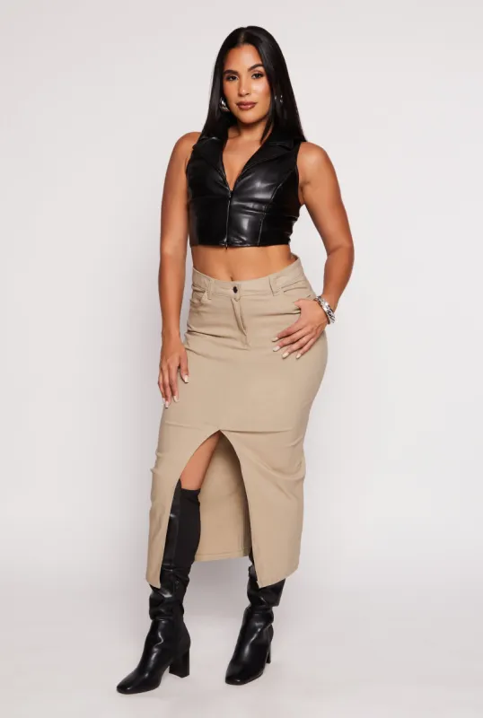 Hyperstretch Slit Front Skirt sold by Rainbow