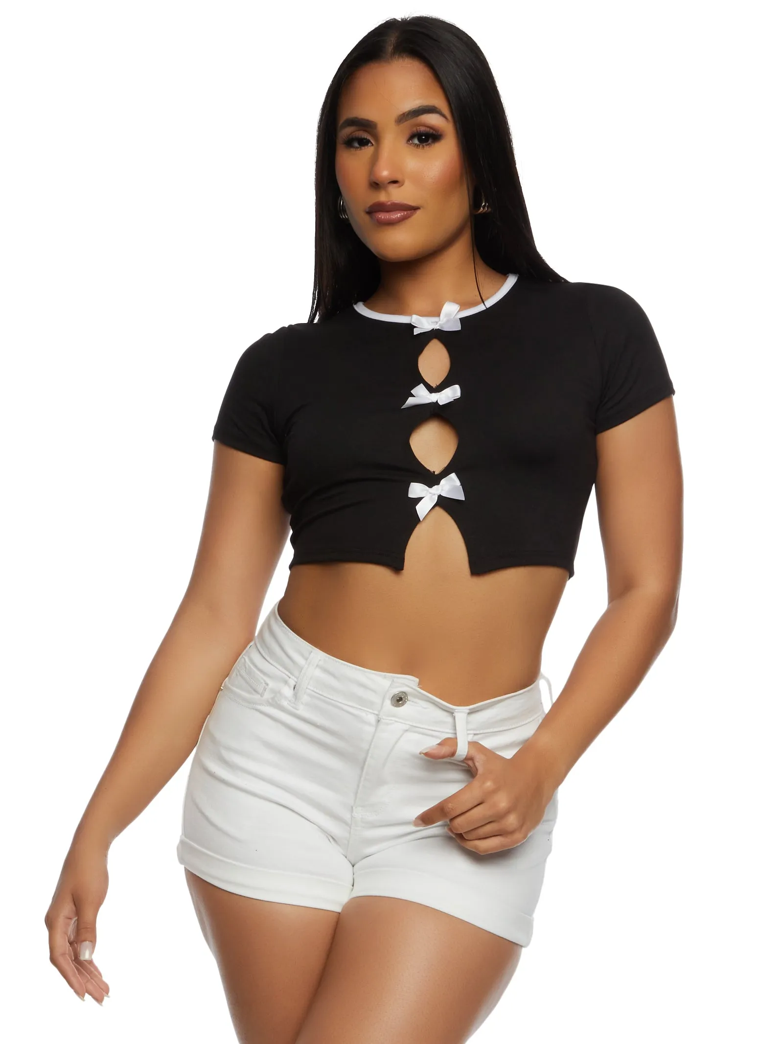 Bow Cut Out Crop Top sold by Rainbow product image thumbnail 2