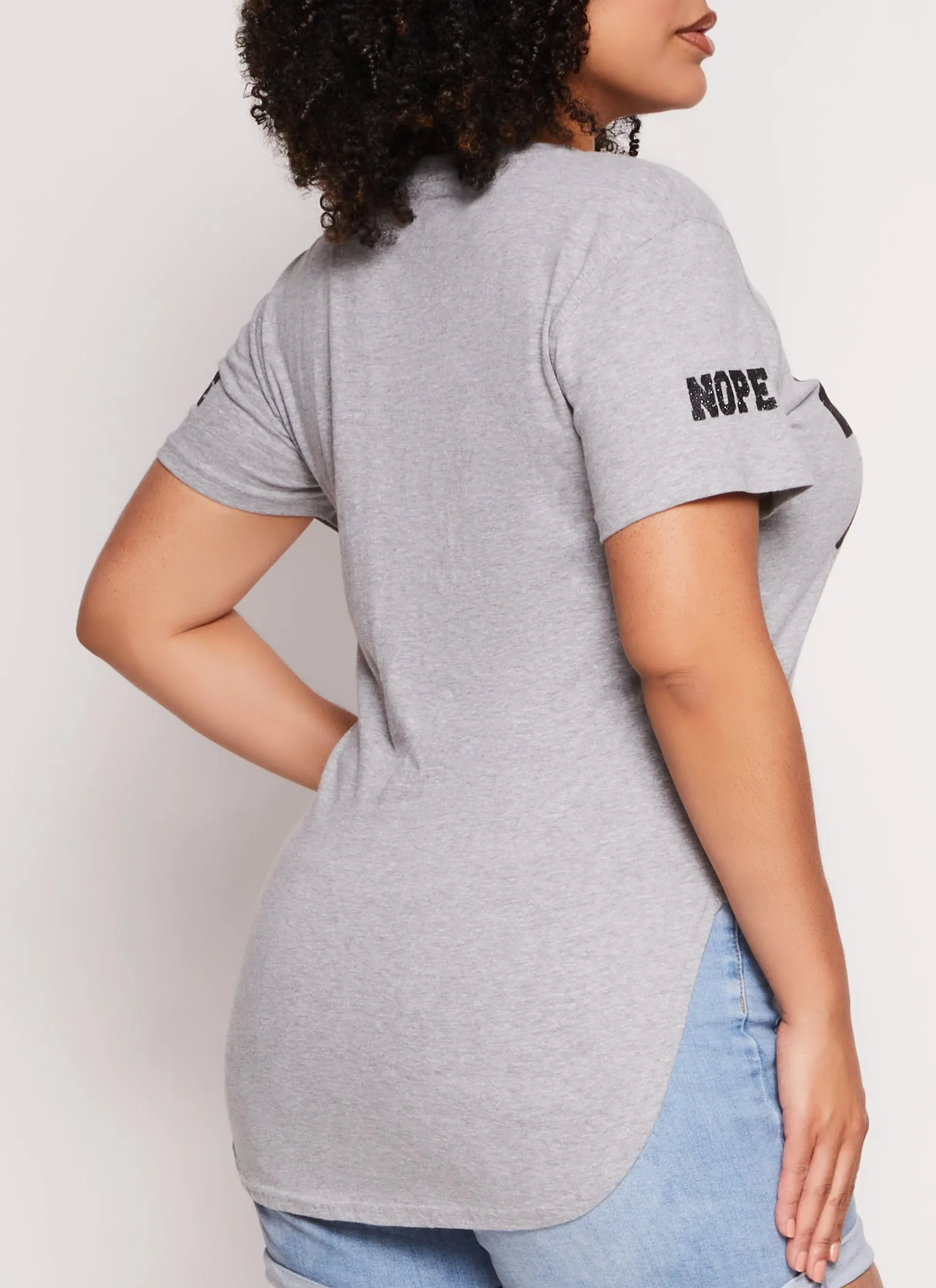 Plus Size Nope Not Today Glitter High Low Tee sold by Rainbow product image thumbnail 3