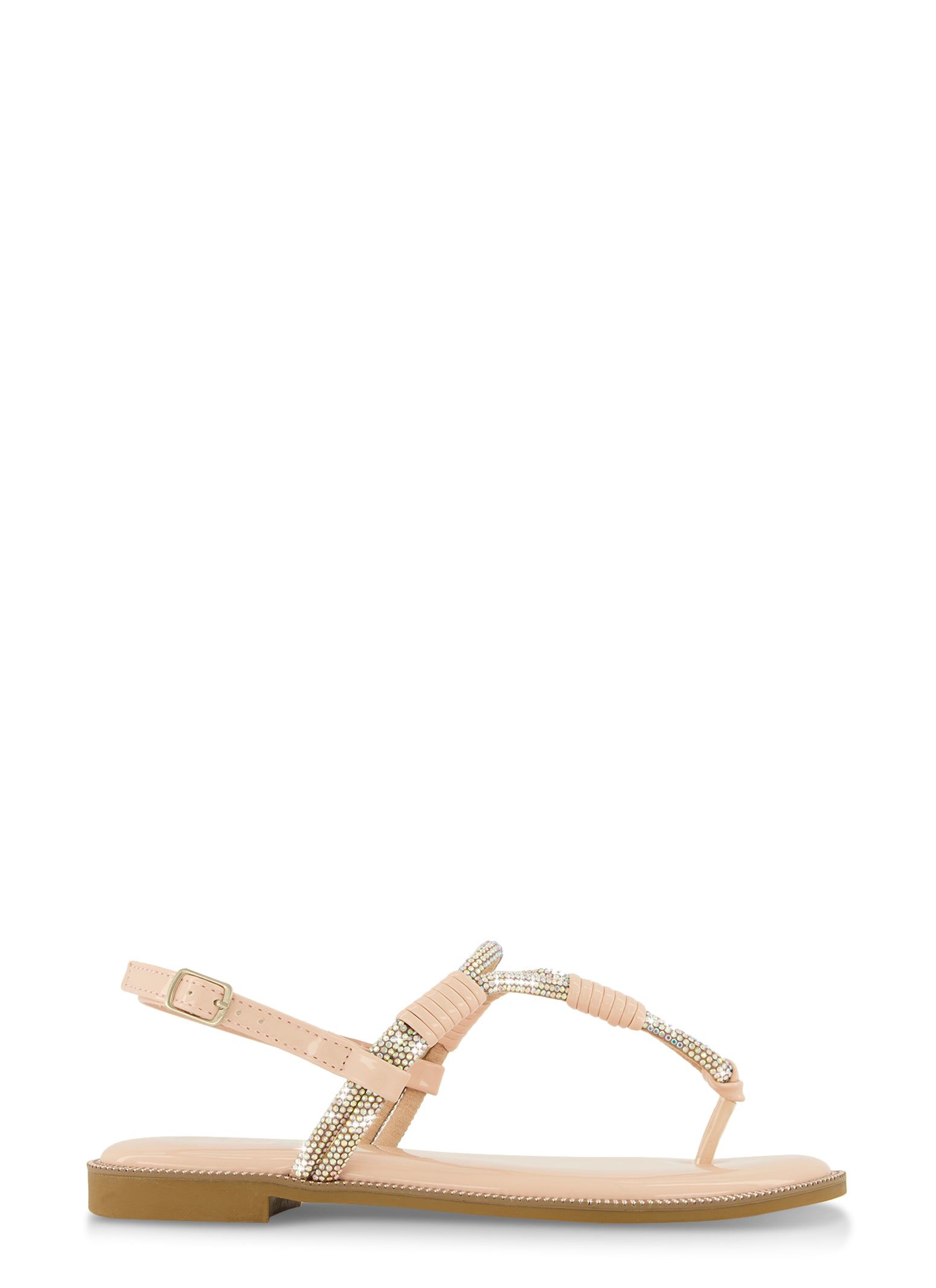 Rhinestone Trim Buckle Strap Thong Sandals sold by Rainbow product image thumbnail 2
