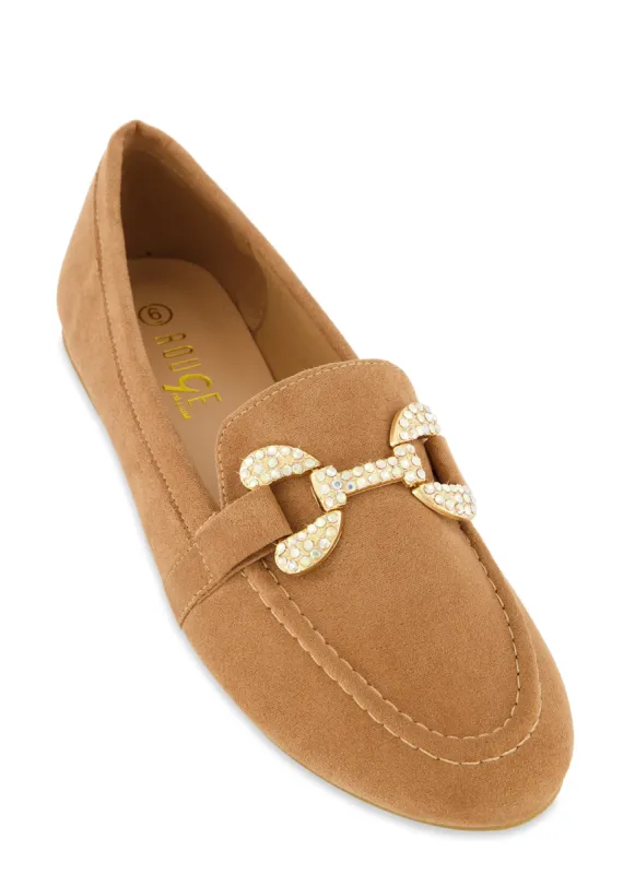 Rhinestone Horsebit Buckle Flats sold by Rainbow