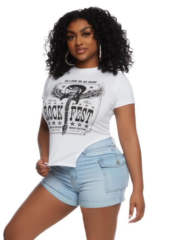 Rhinestone Rock Fest Cropped Graphic T Shirt sold by Rainbow