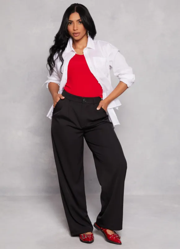 Pleated High Waist Dress Pants sold by Rainbow