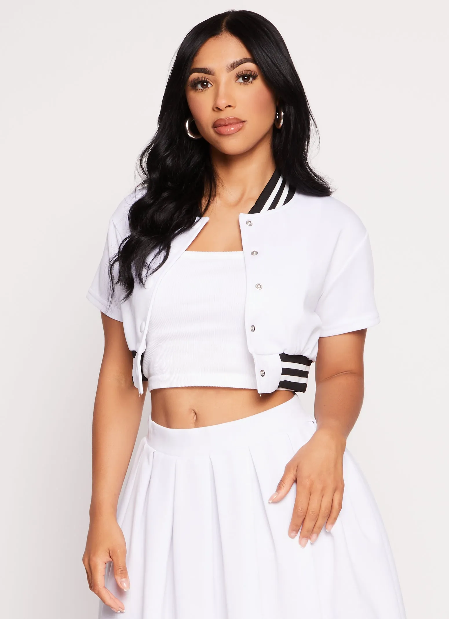 Daisy Short Sleeve Cropped Bomber Jacket sold by Rainbow