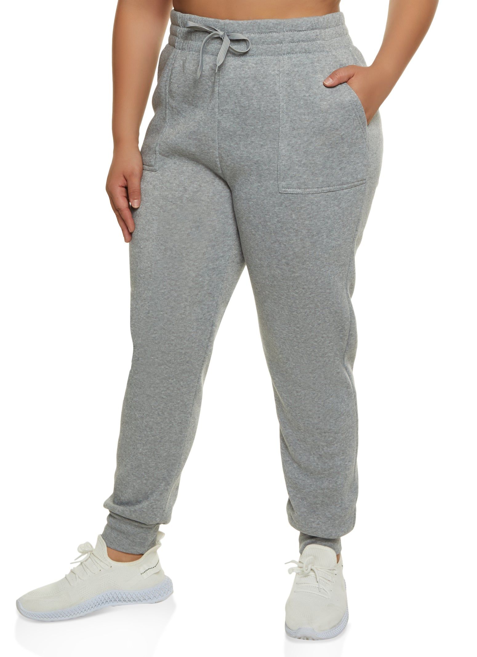 Plus Size Solid Fleece Joggers sold by Rainbow