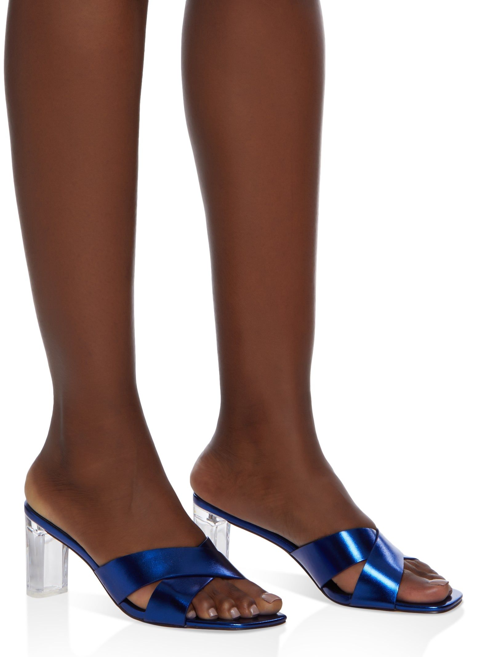 Cross Strap Clear Heel Mule Sandals sold by Rainbow product image thumbnail 2