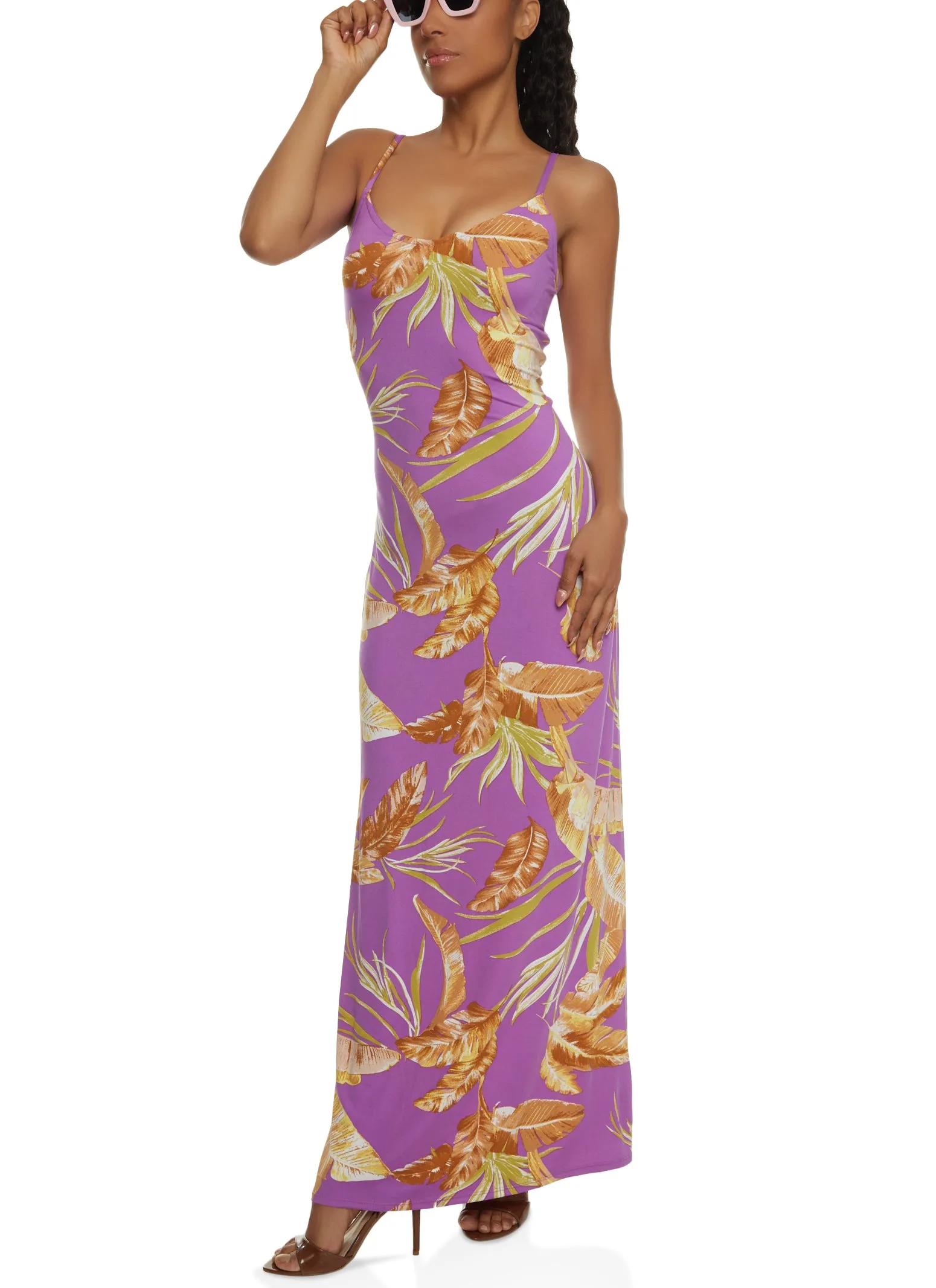 Haute Monde Tropical Palm Print Maxi Cami Dress sold by Rainbow product image thumbnail 2