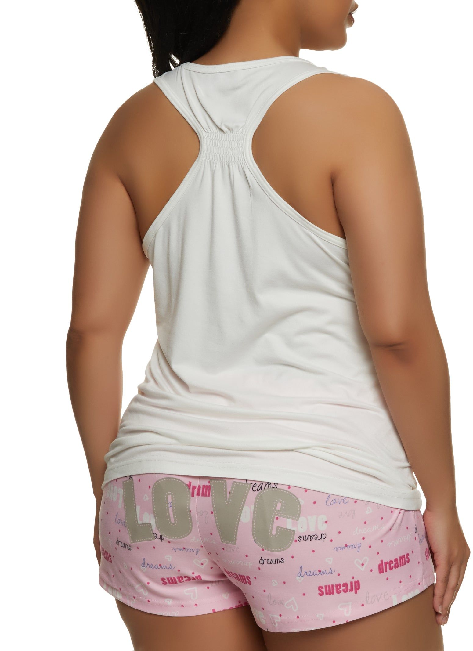 Plus Size Love Sleep Foil Screen Pajama Tank Top and Shorts sold by Rainbow product image thumbnail 2