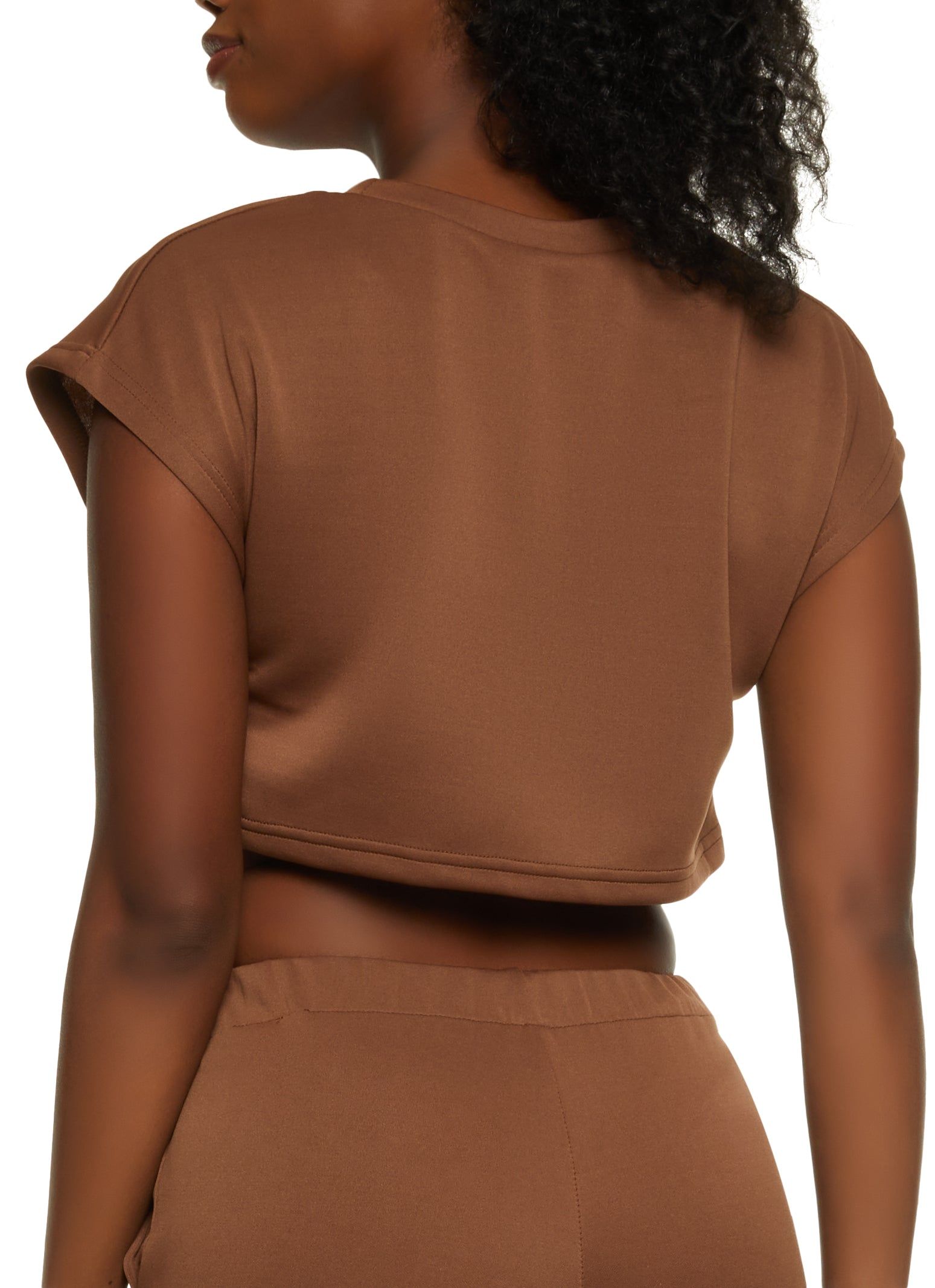 Solid Boxy Crop Top sold by Rainbow product image thumbnail 3