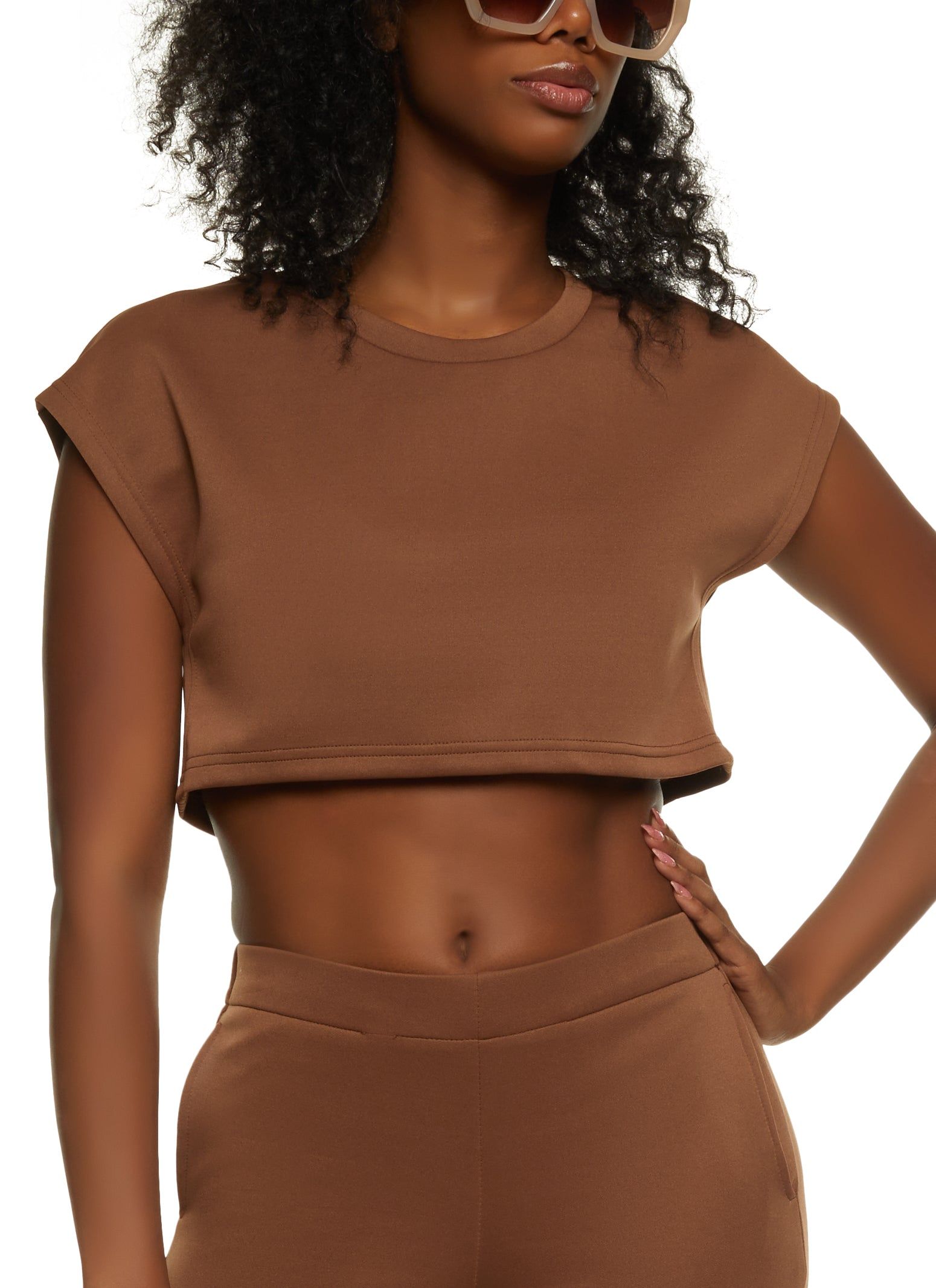 Solid Boxy Crop Top sold by Rainbow