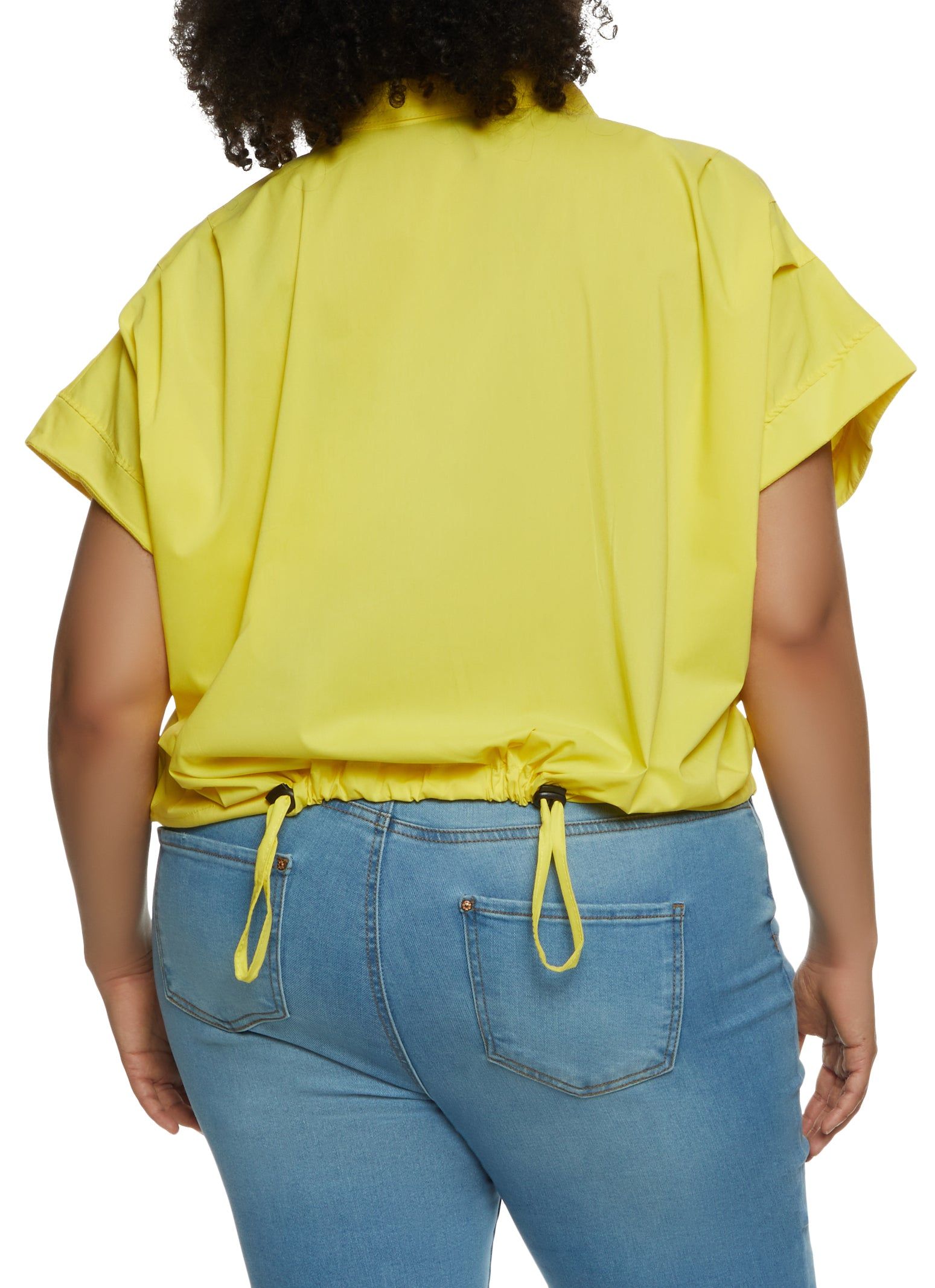 Plus Size Toggle Hem Button Front Shirt sold by Rainbow product image thumbnail 2