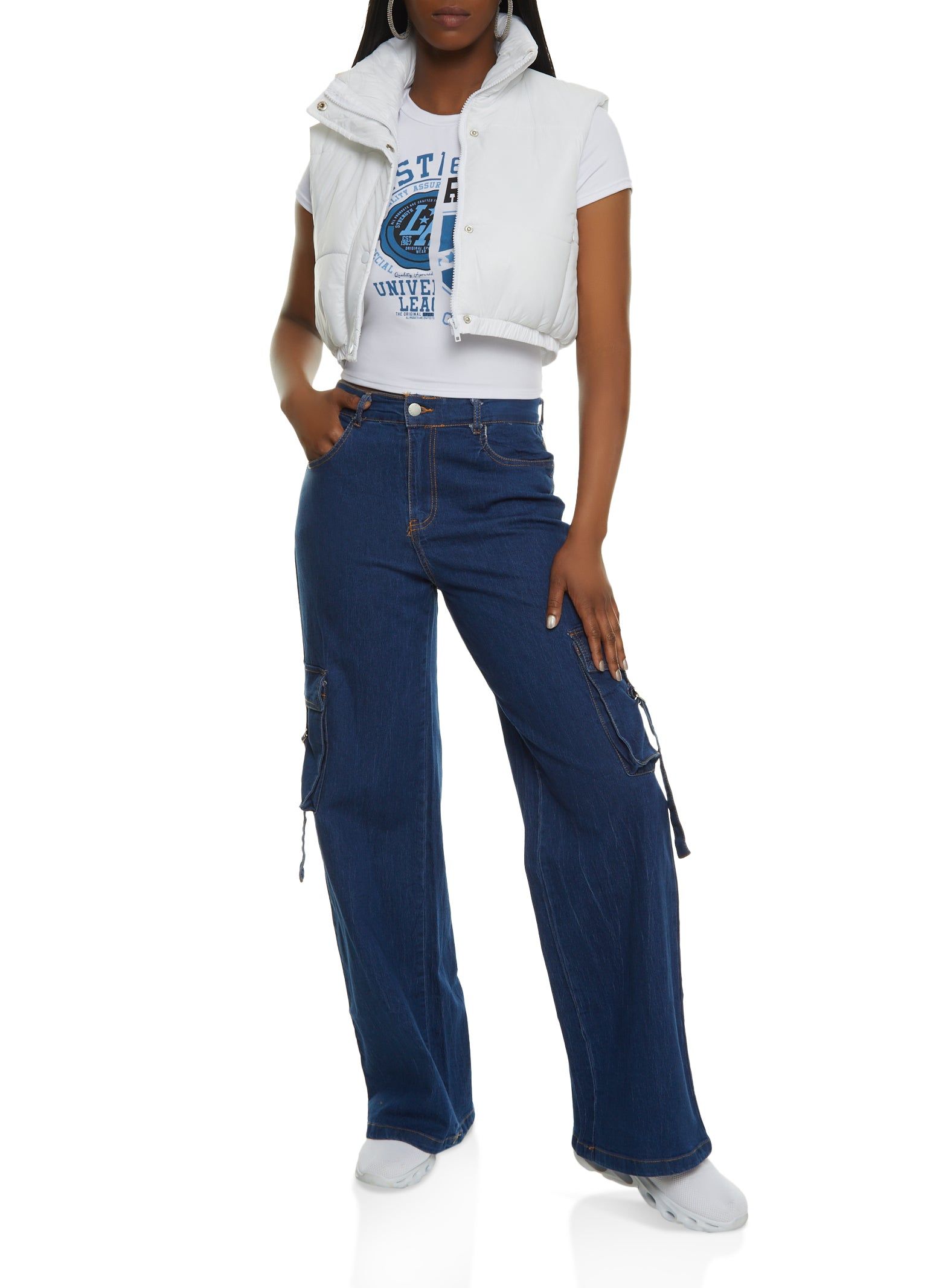 Denim Cargo Wide Leg Pants sold by Rainbow product image thumbnail 2