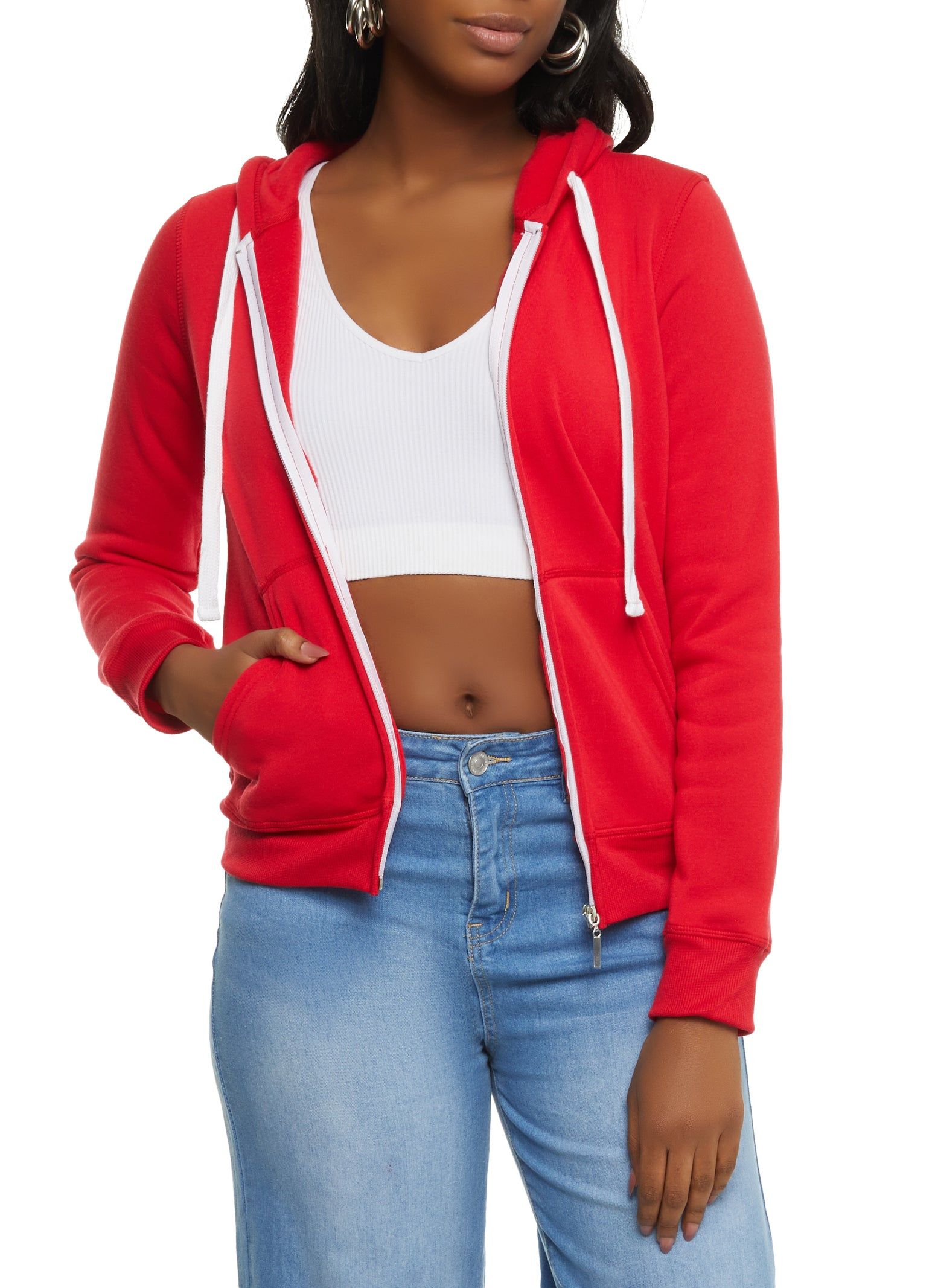 Zip Front Hooded Fleece Sweatshirt sold by Rainbow