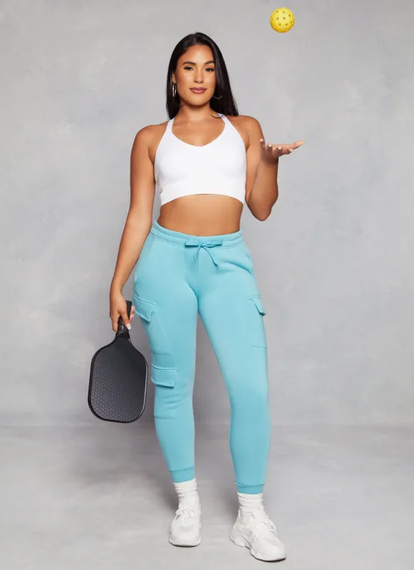 Fleece Drawstring Cargo Joggers sold by Rainbow