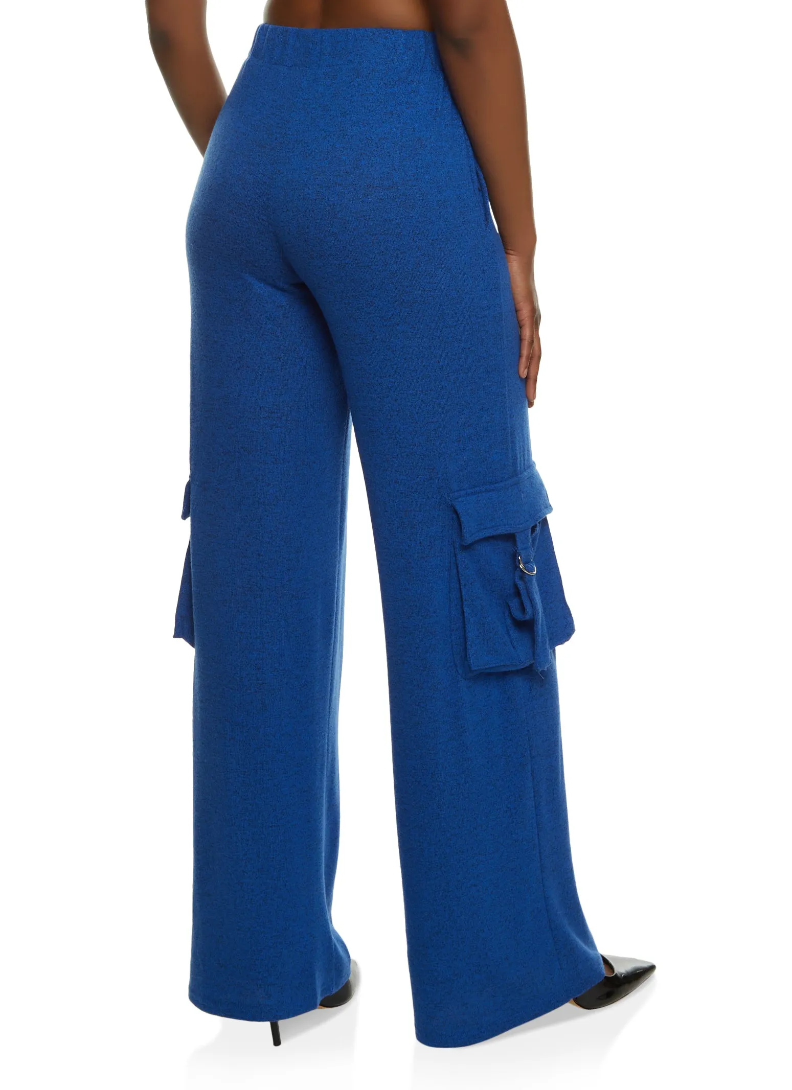 Brushed Knit Wide Leg Cargo Pocket Pants sold by Rainbow product image thumbnail 2