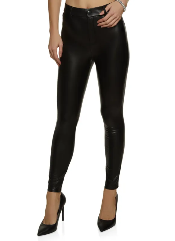 Basic Faux Leather Skinny Pants sold by Rainbow