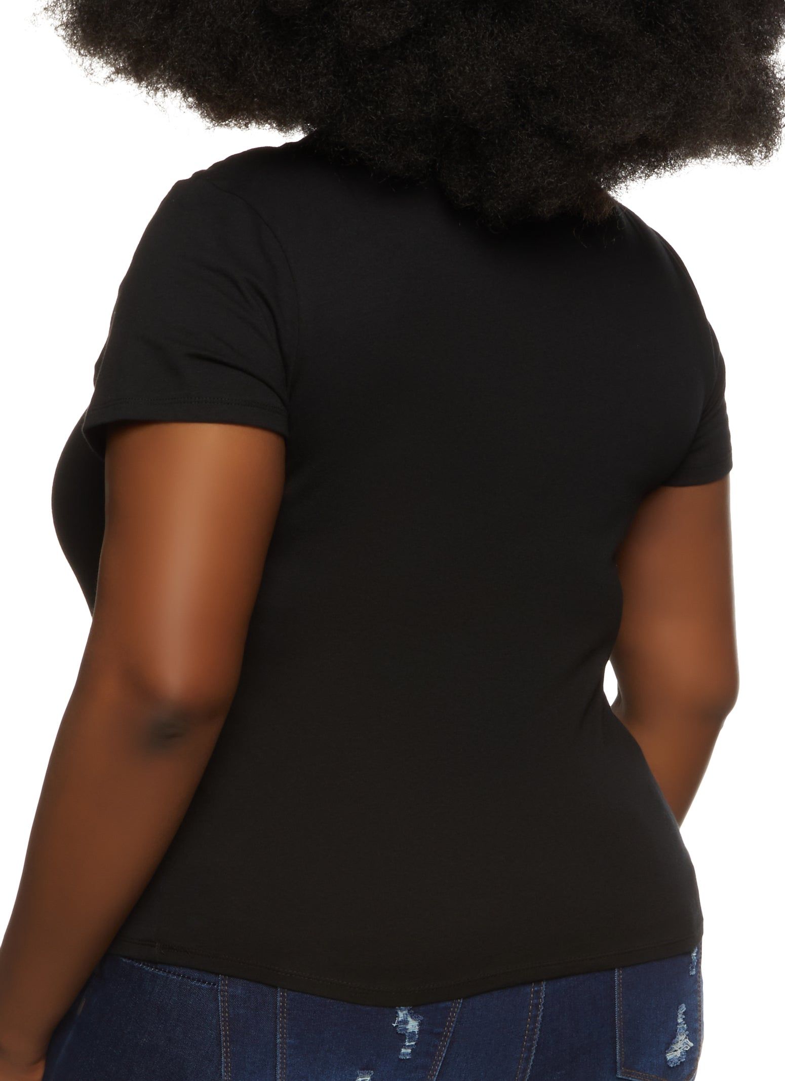 Plus Size V Neck Basic Tee sold by Rainbow product image thumbnail 2