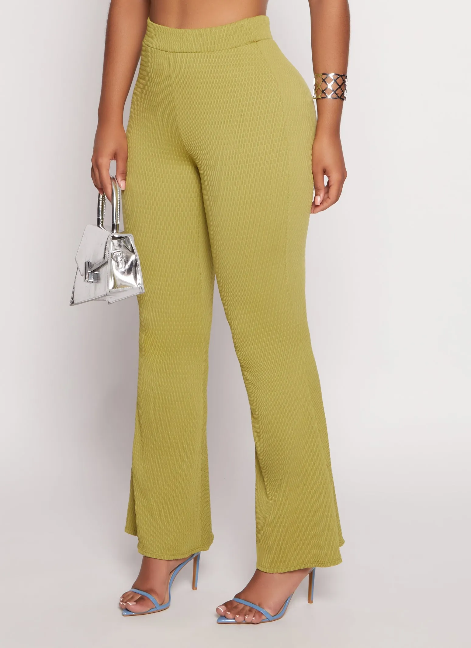 Textured Knit High Waisted Flare Pants sold by Rainbow product image thumbnail 2