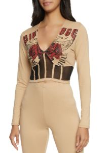 Mesh Bustier Graphic Tee sold by Rainbow