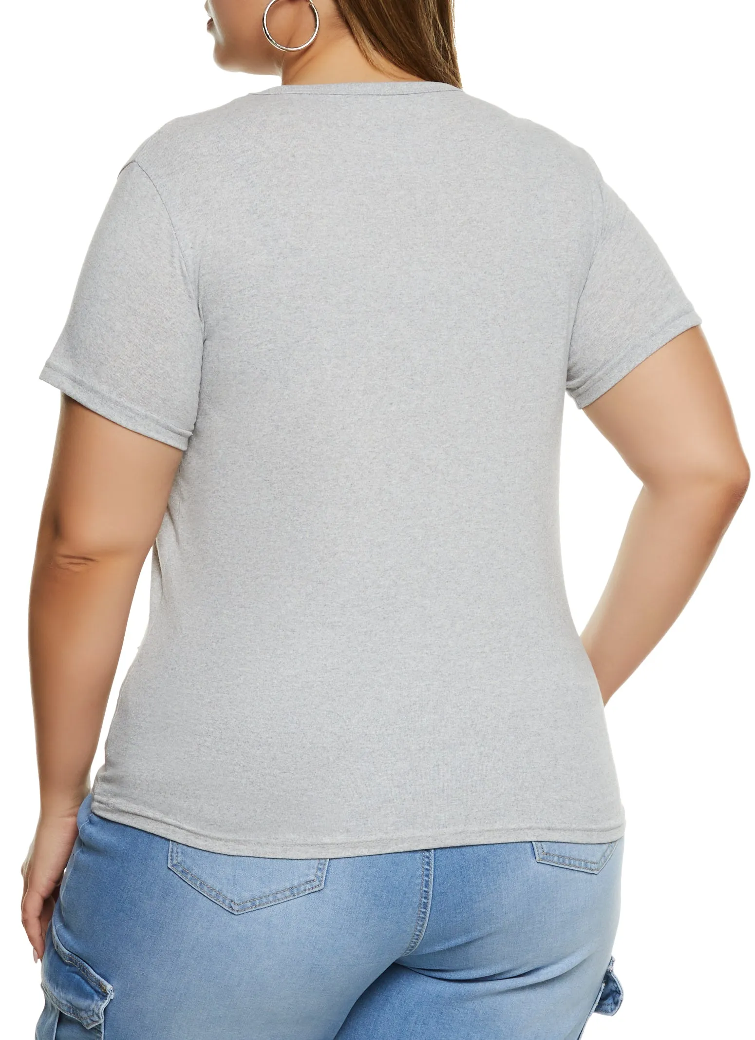 Plus Size Basic Laser Cut T Shirt sold by Rainbow product image thumbnail 3