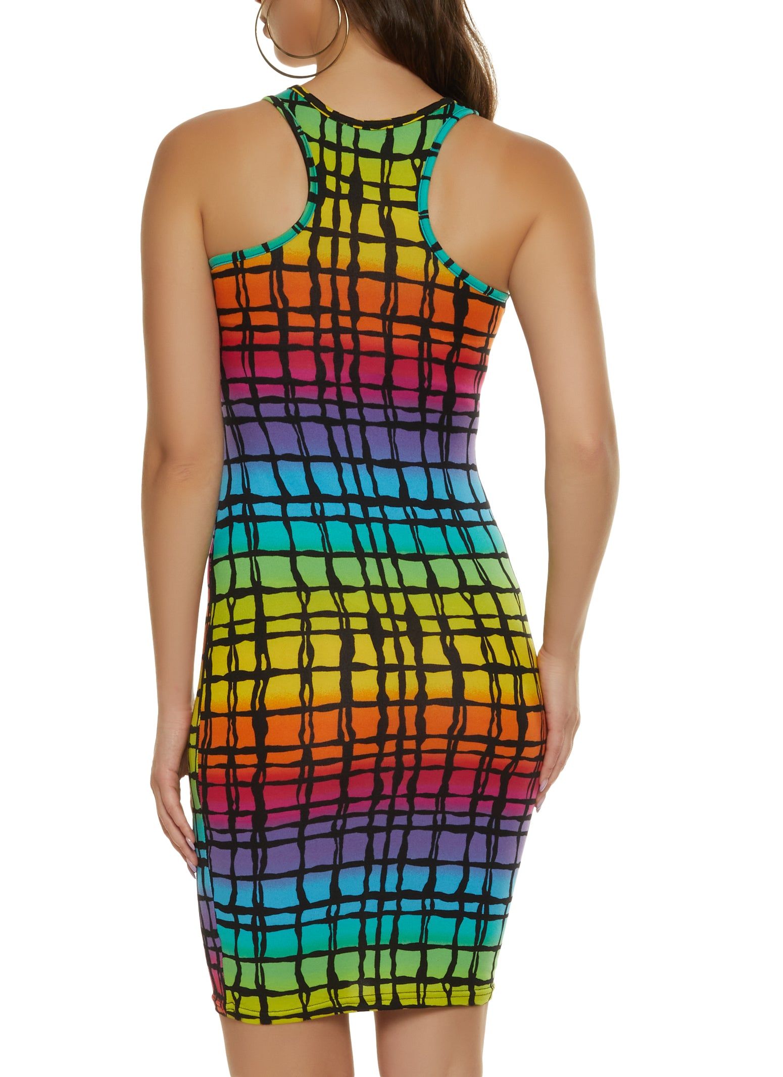 Rainbow Windowpane Racerback Tank Dress sold by Rainbow product image thumbnail 3