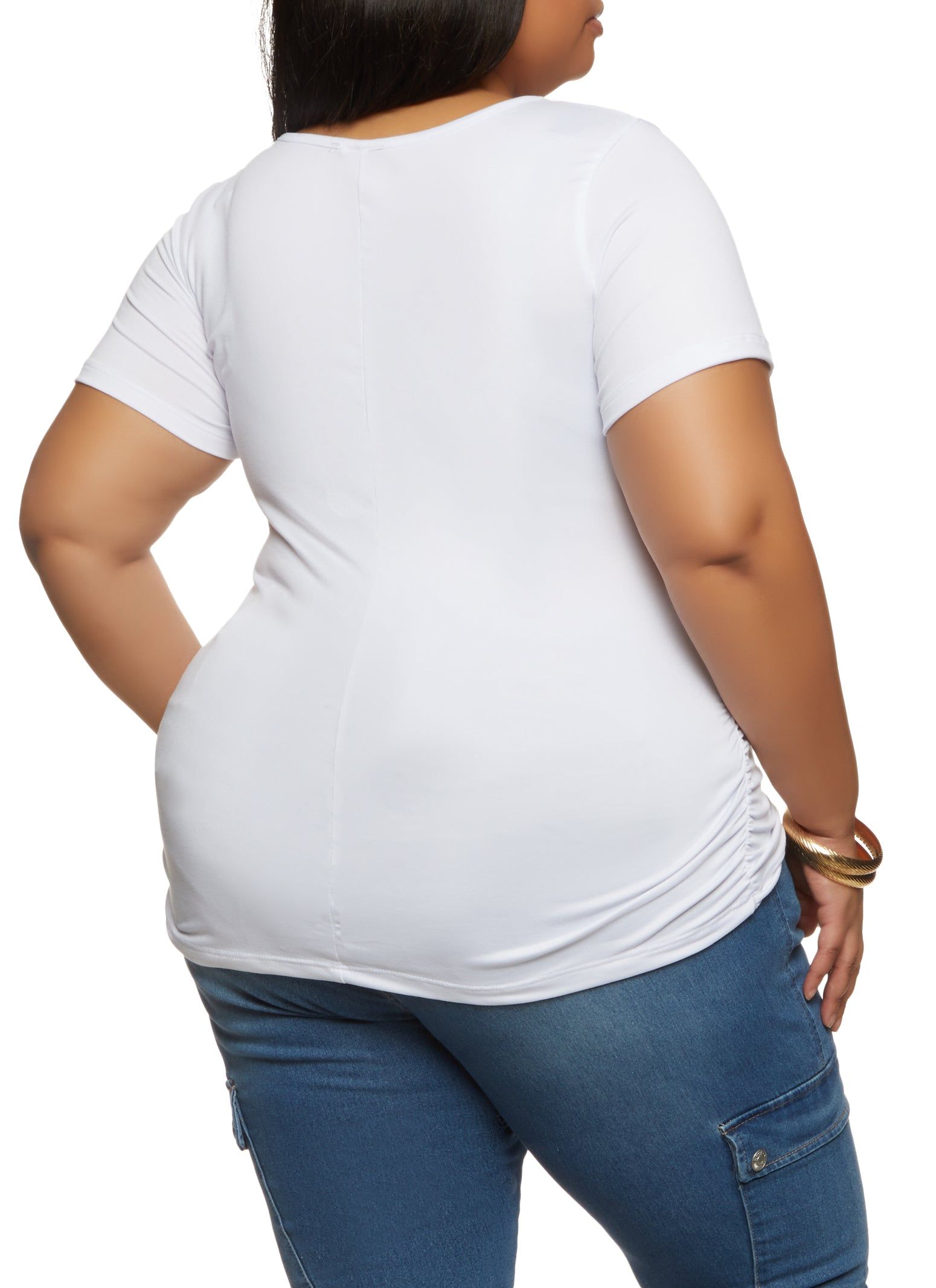 Plus Size Beautiful Afro Rhinestone Graphic Tee sold by Rainbow product image thumbnail 2