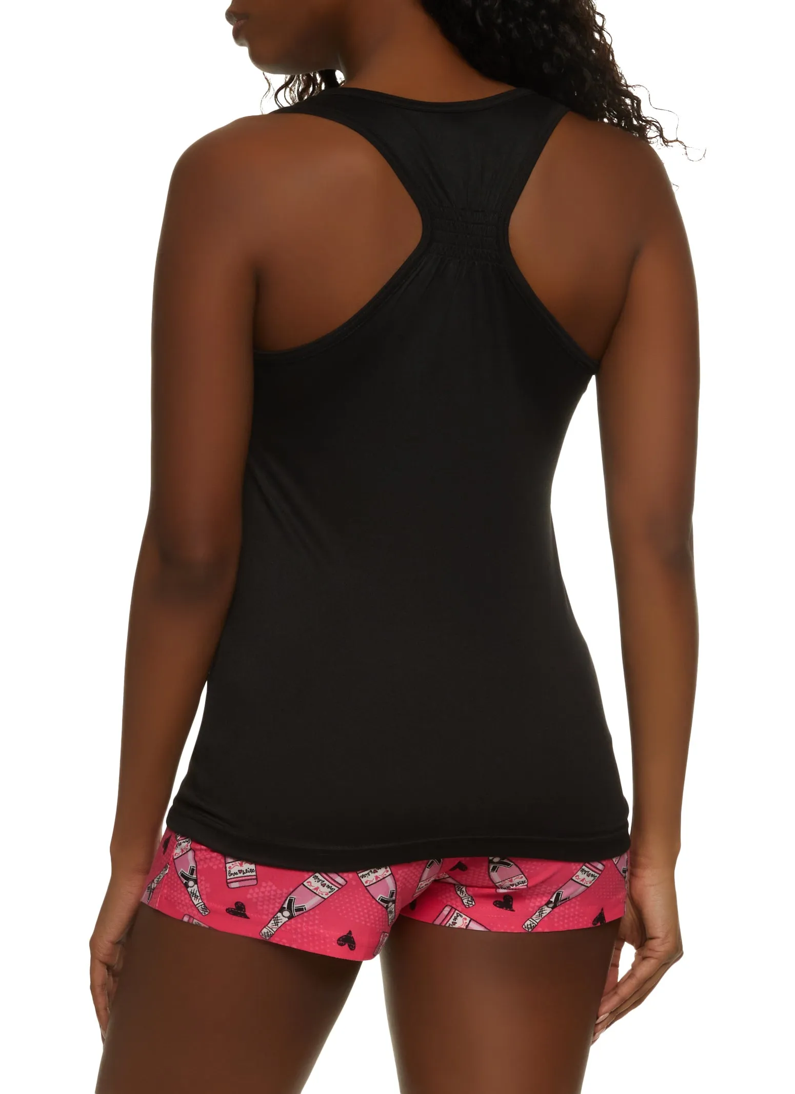 All You Need Is Love And Wine Pajama Tank Top and Shorts Set sold by Rainbow product image thumbnail 2