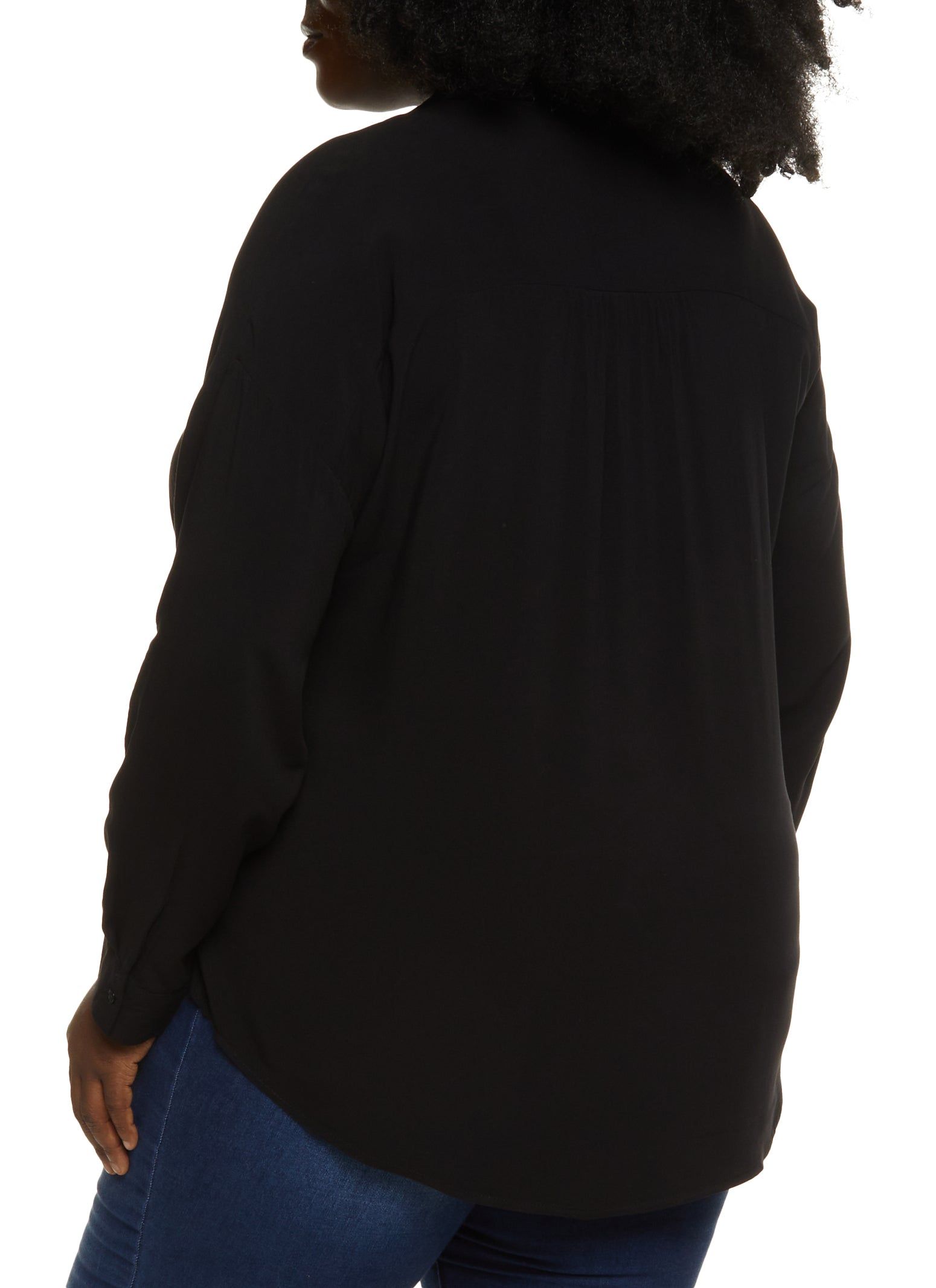 Plus Size Solid Button Down Shirt sold by Rainbow product image thumbnail 2