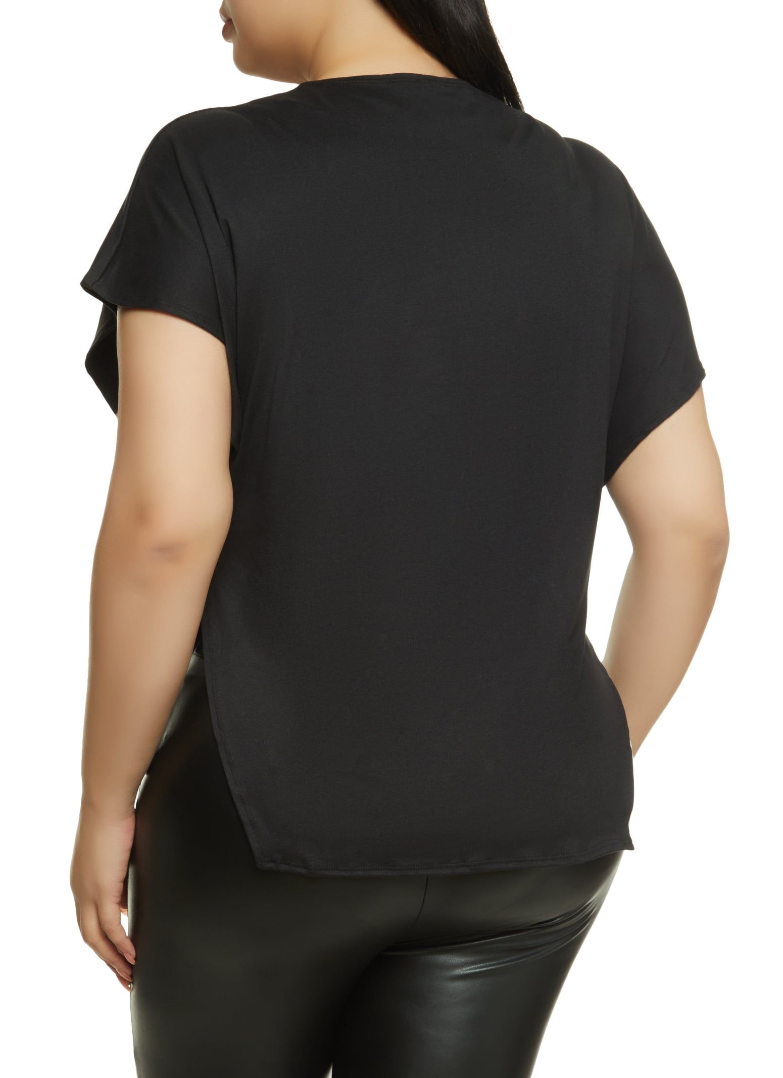 Plus Size Tie Side Rock and Roll Graphic Top sold by Rainbow product image thumbnail 2