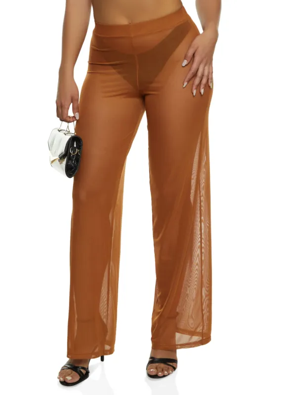 Daisy Sheer Mesh Wide Leg Pants sold by Rainbow