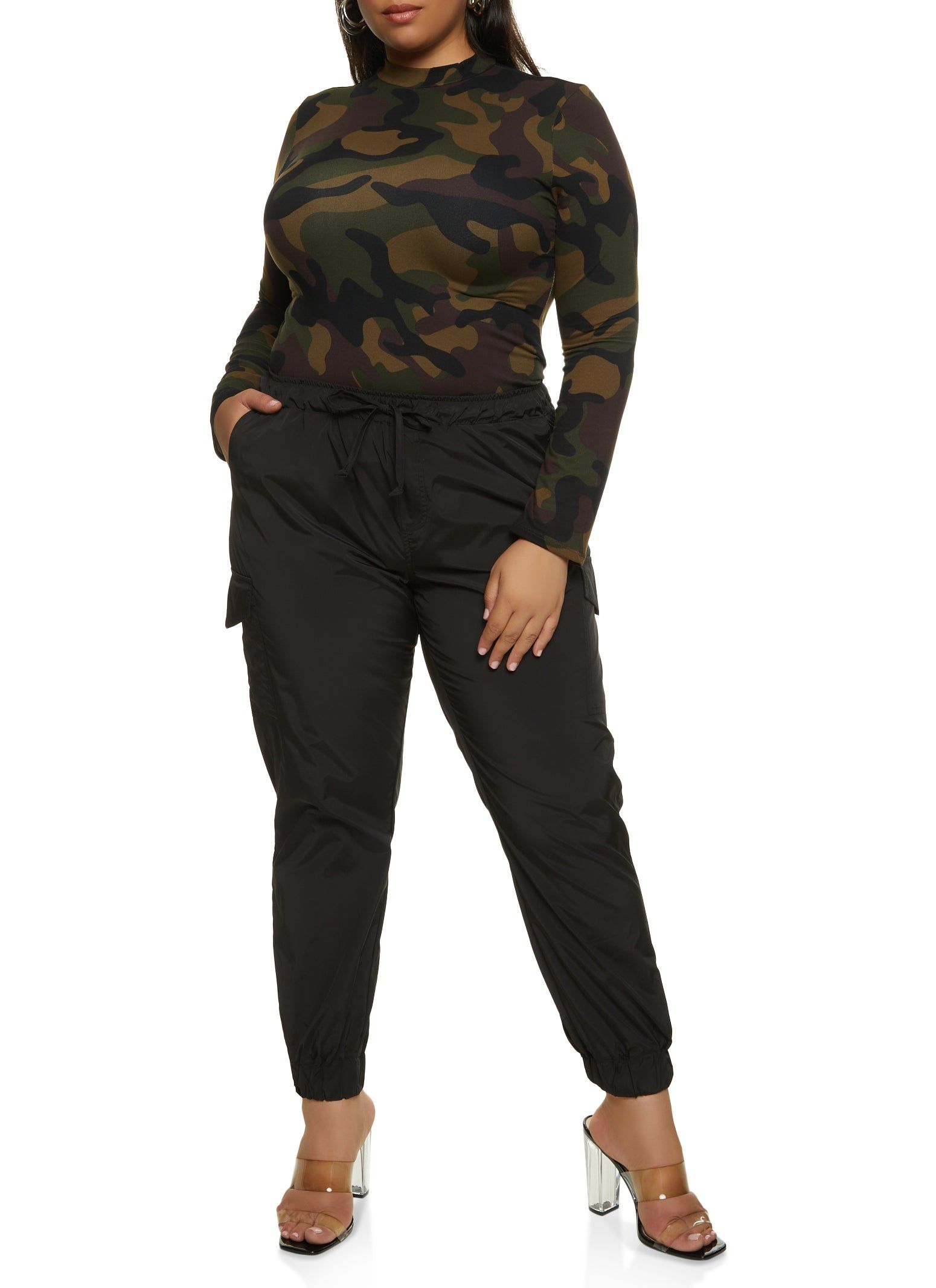 Plus Size Nylon Basic Cargo Joggers sold by Rainbow product image thumbnail 2