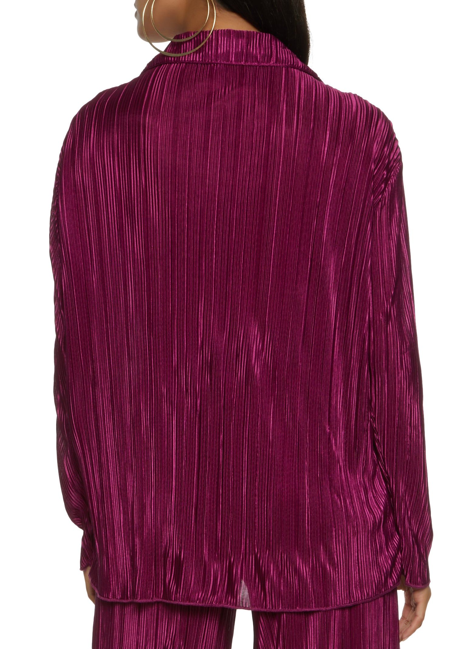 Plisse V Neck Button Front Top sold by Rainbow product image thumbnail 3